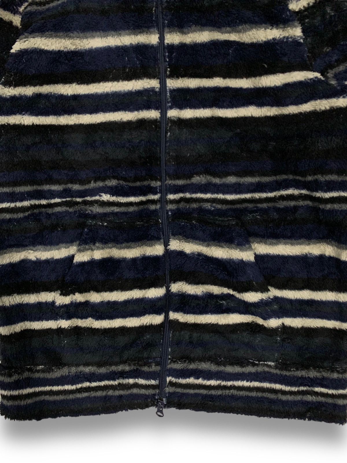 MOUSSY Vintage Japanese Brand Moussy Striped Fleece Hooded Jacket Size US M / EU 48-50 / 2 - 10 Thumbnail