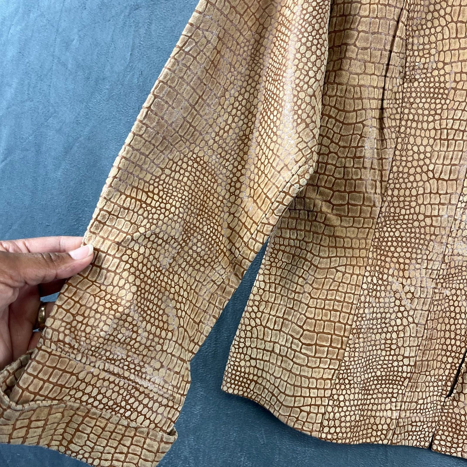 Other Pebbled Snakeskin Leather Jacket Vintage Zip Up Small Moto Size S / US 4 / IT 40 - 6 Thumbnail