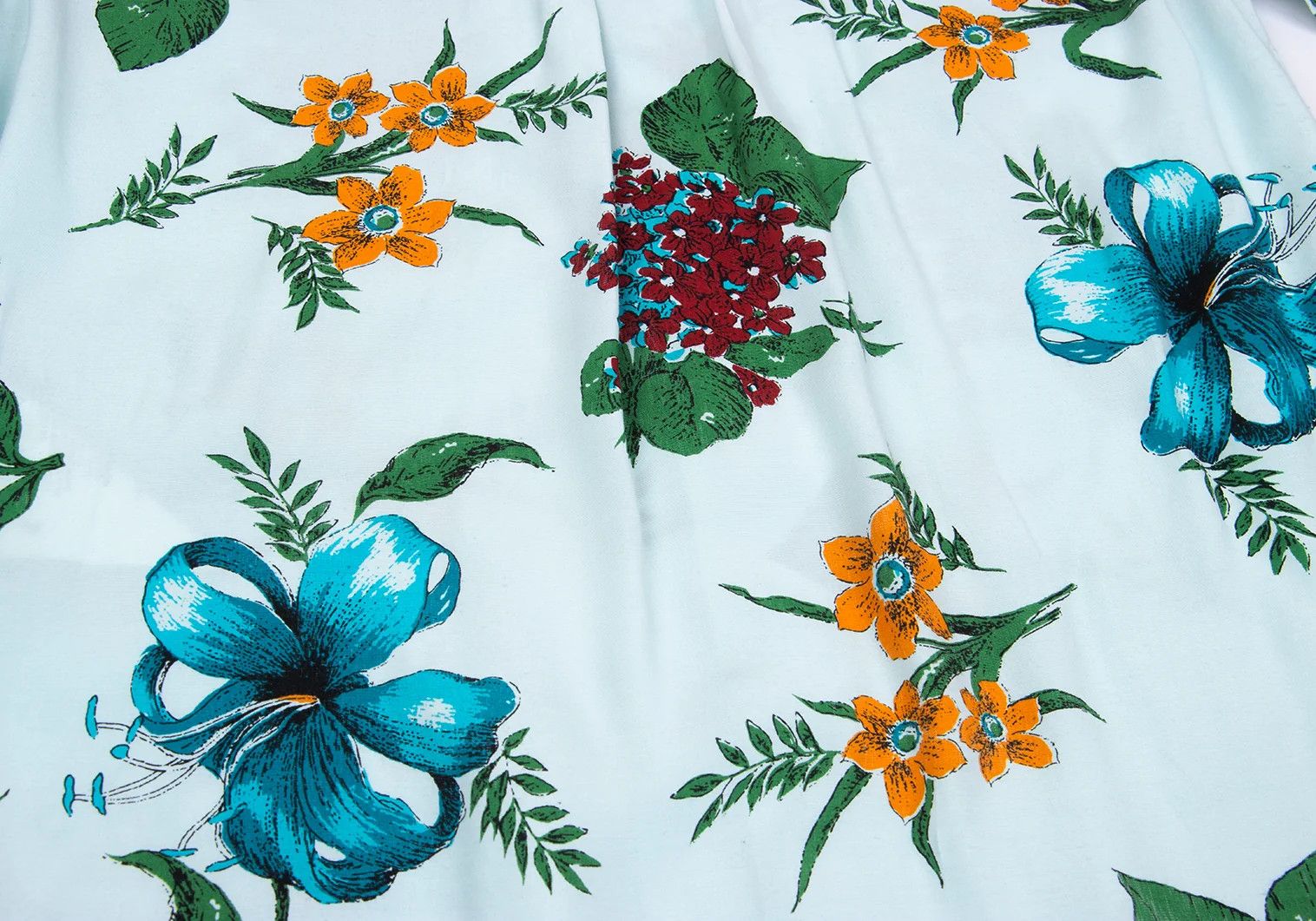 Junya Watanabe Floral Print Rayon Short Sleeve Shirt in Light Blue Size US XS / EU 42 / 0 - 15 Thumbnail