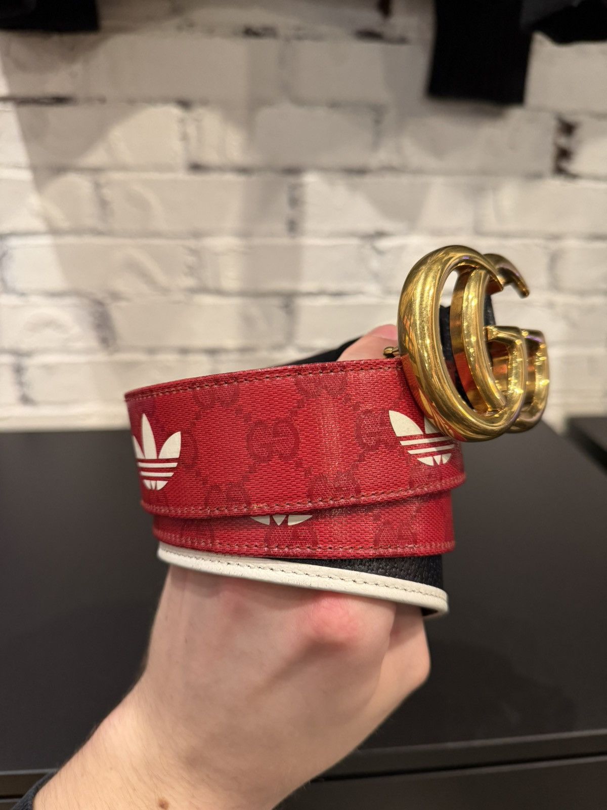 Adidas × Gucci Gucci x Adidas Leather Belt Size 32 - 4 Thumbnail