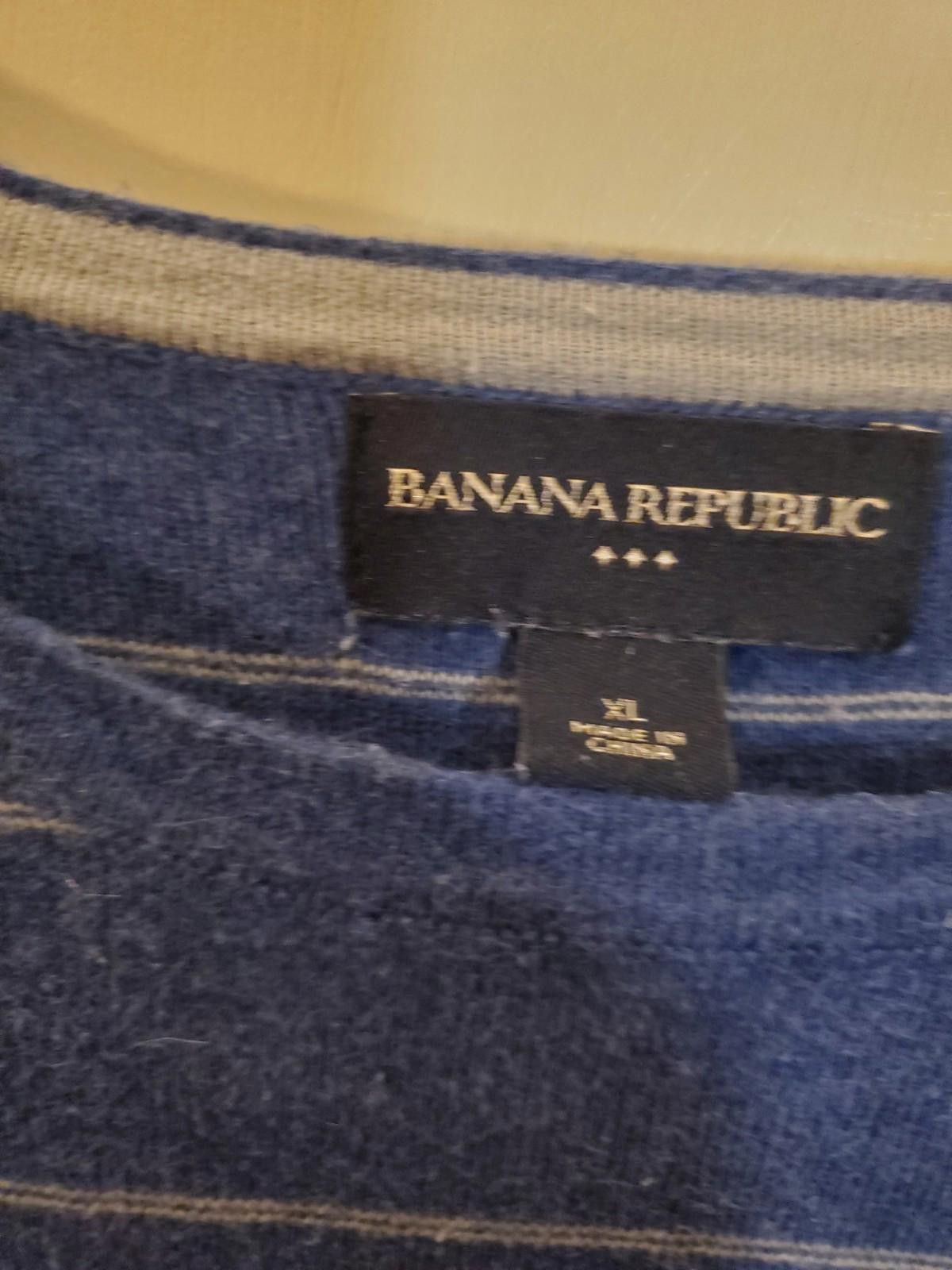 Banana Republic Banana Republic Men's CrewNeck Sweater Striped Blue xl Size US XL / EU 56 / 4 - 3 Thumbnail