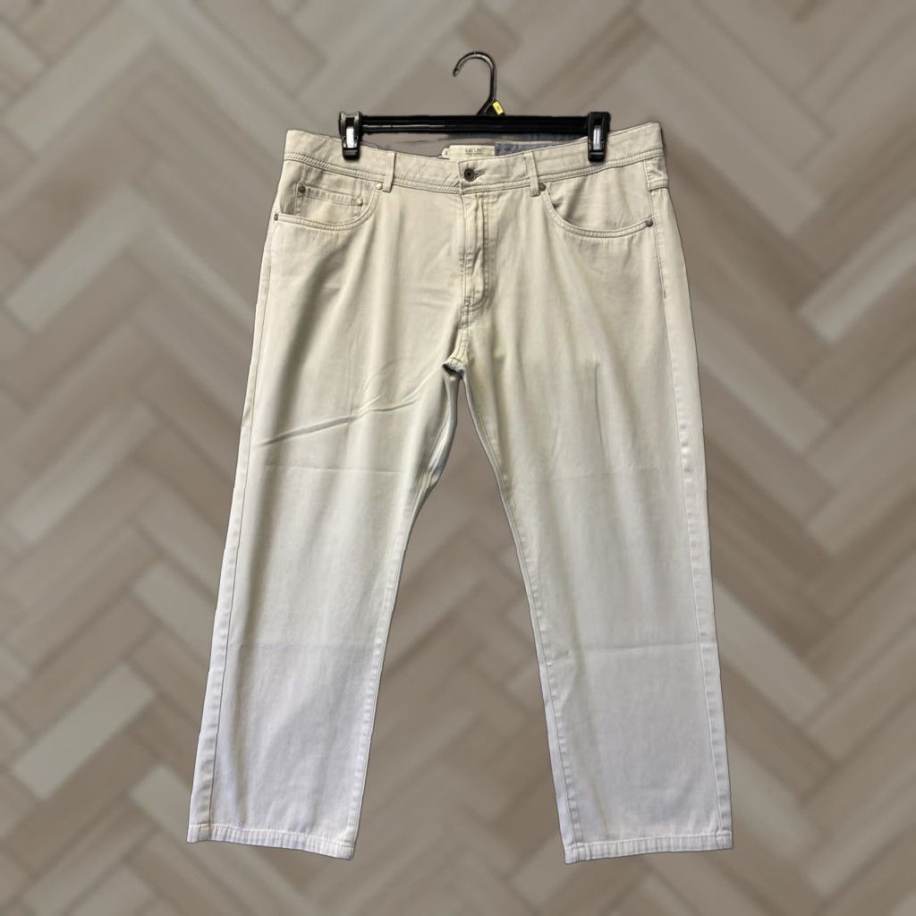 Vintage BALLIN Pants Adult 38x30 Light Gray Flat Front Cotton Blend Straight Leg Khakis Preppy Mens Size US 38 / EU 54 - 1 Thumbnail