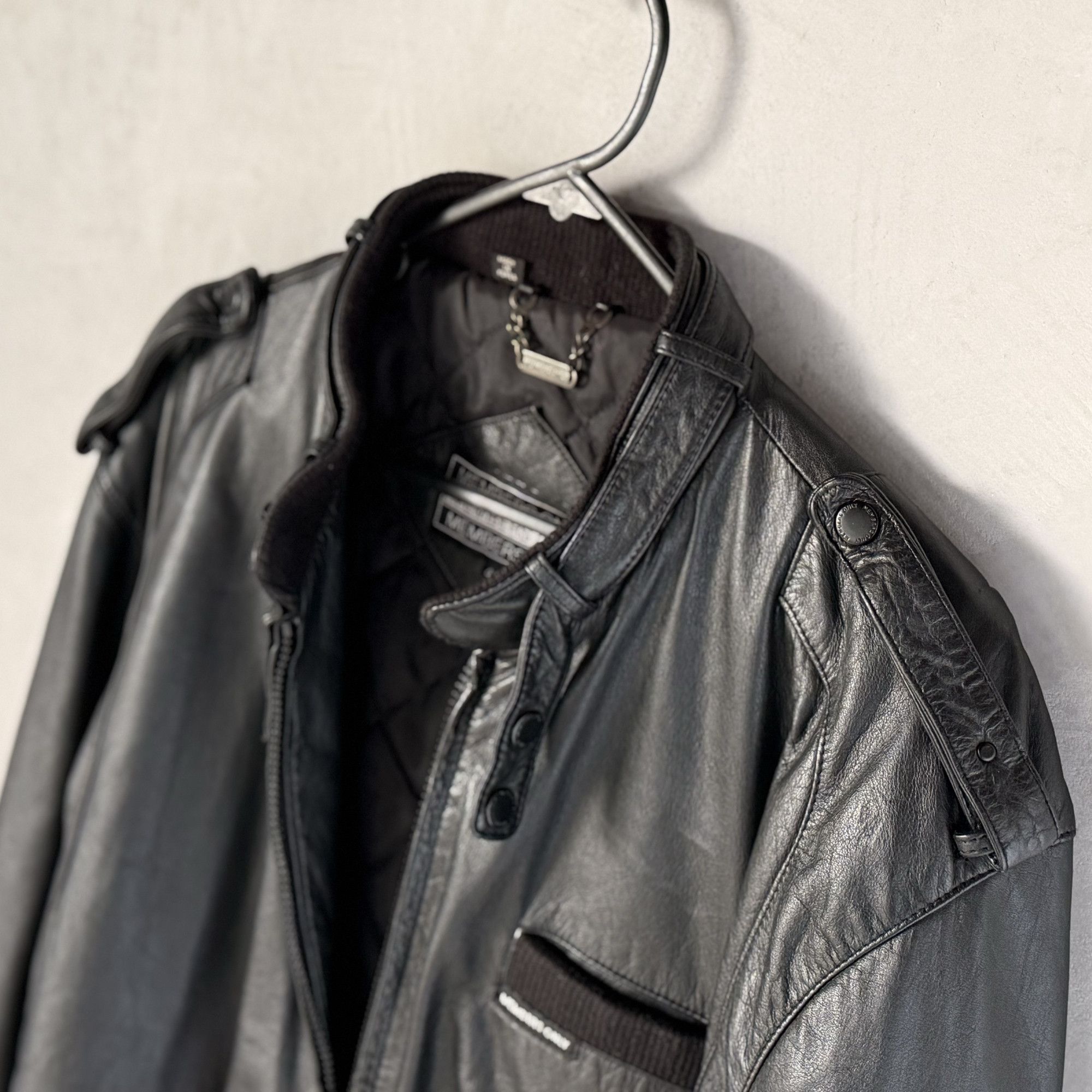 Members Only Members Only Black Leather Bomber Jacket Size US L / EU 52-54 / 3 - 3 Thumbnail