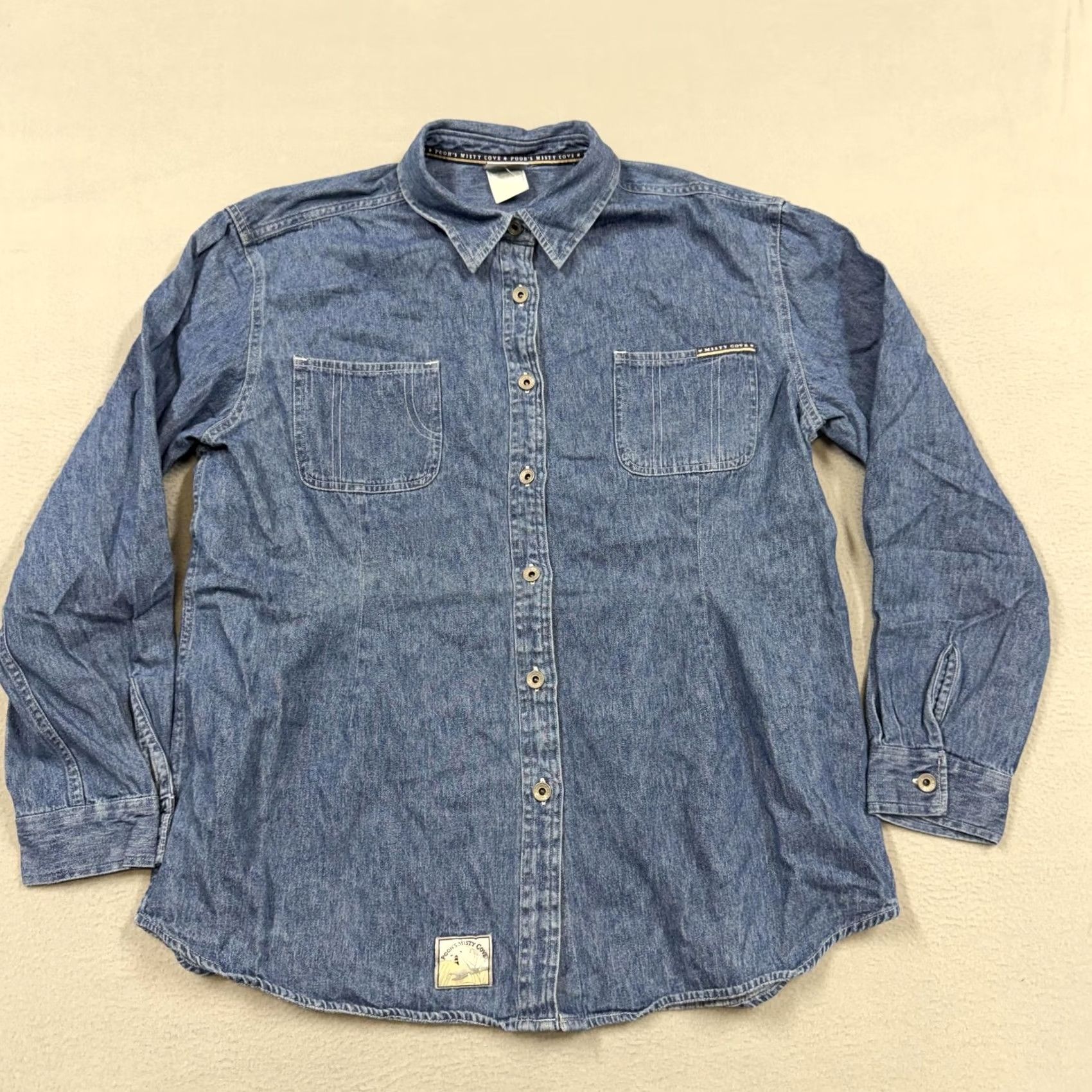 Disney VINTAGE Disney Store Winnie Pooh Piglet Shirt Womens XL Blue Denim Long Sleeve Size XL / US 12-14 / IT 48-50 - 3 Thumbnail