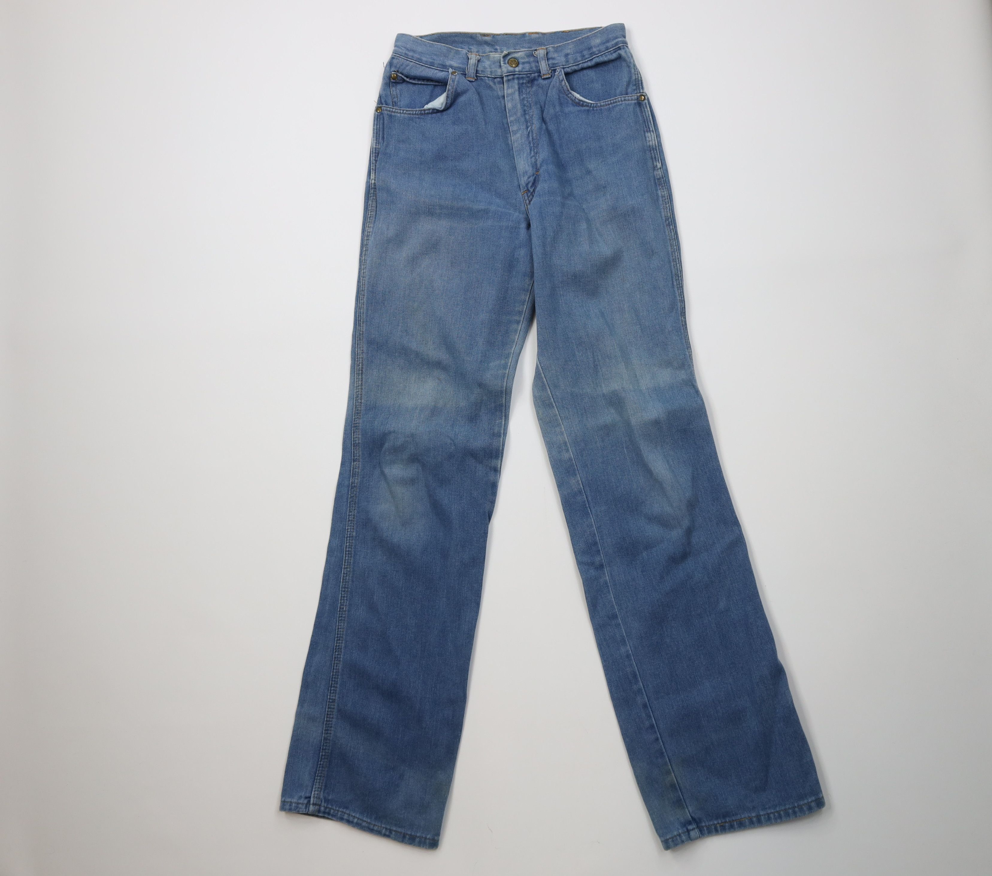 Vintage Vintage 70s Streetwear Flared Denim Jeans Blue Cotton Size 34" / US 12 / IT 48 - 1 Thumbnail