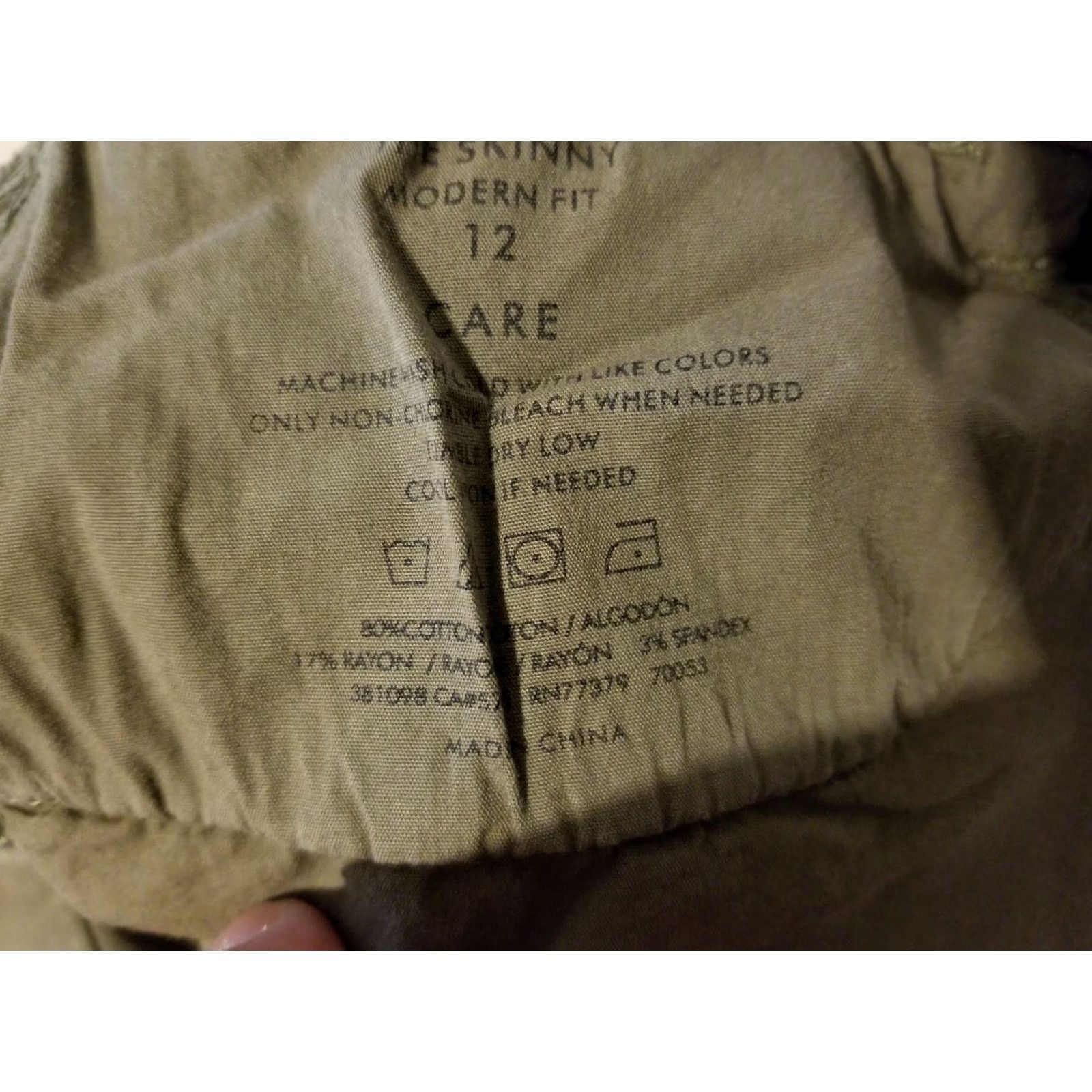 Ann Taylor Womens Ann Taylor Khaki Dress Pants 12 Cotton Slack Chino Trouser Stretch Beige Regular Pants Womens Size 34" / US 12 / IT 48 - 7 Thumbnail
