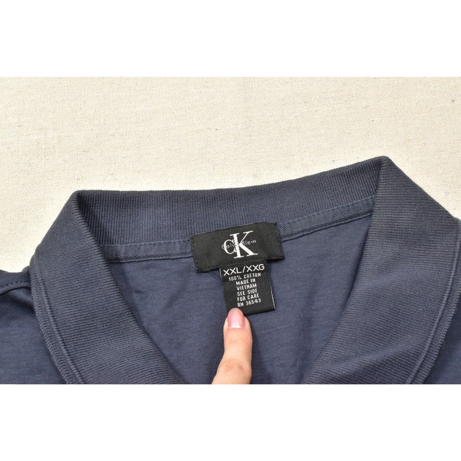 Calvin Klein Calvin Klein Polo Shirt Mens XXL Navy Blue Short Sleeve 100% Cotton Knit Logo Classic Golf Casual Shirt Size US XXL / EU 58 / 5 - 6 Thumbnail