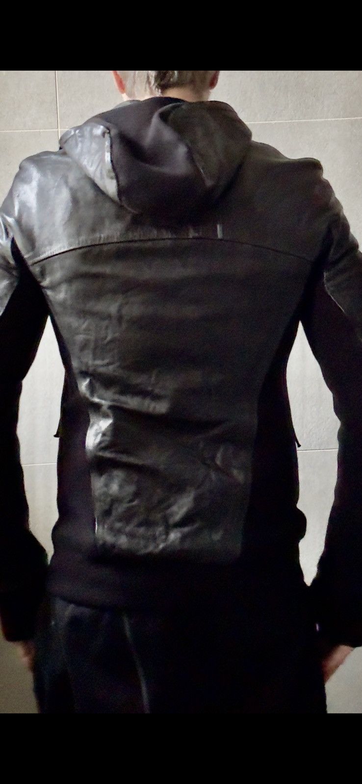 Boris Bidjan Saberi Leather Ninja Hoodie Size S fits M Size US S / EU 44-46 / 1 - 5 Thumbnail