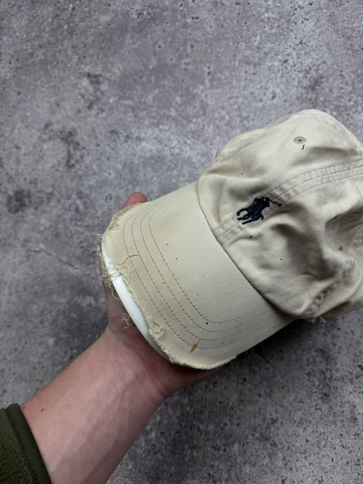 Polo Ralph Lauren 💣Vintage Thrashed Y2K Polo Ralph Lauren Distressed Cap Hat Size ONE SIZE - 12 Thumbnail