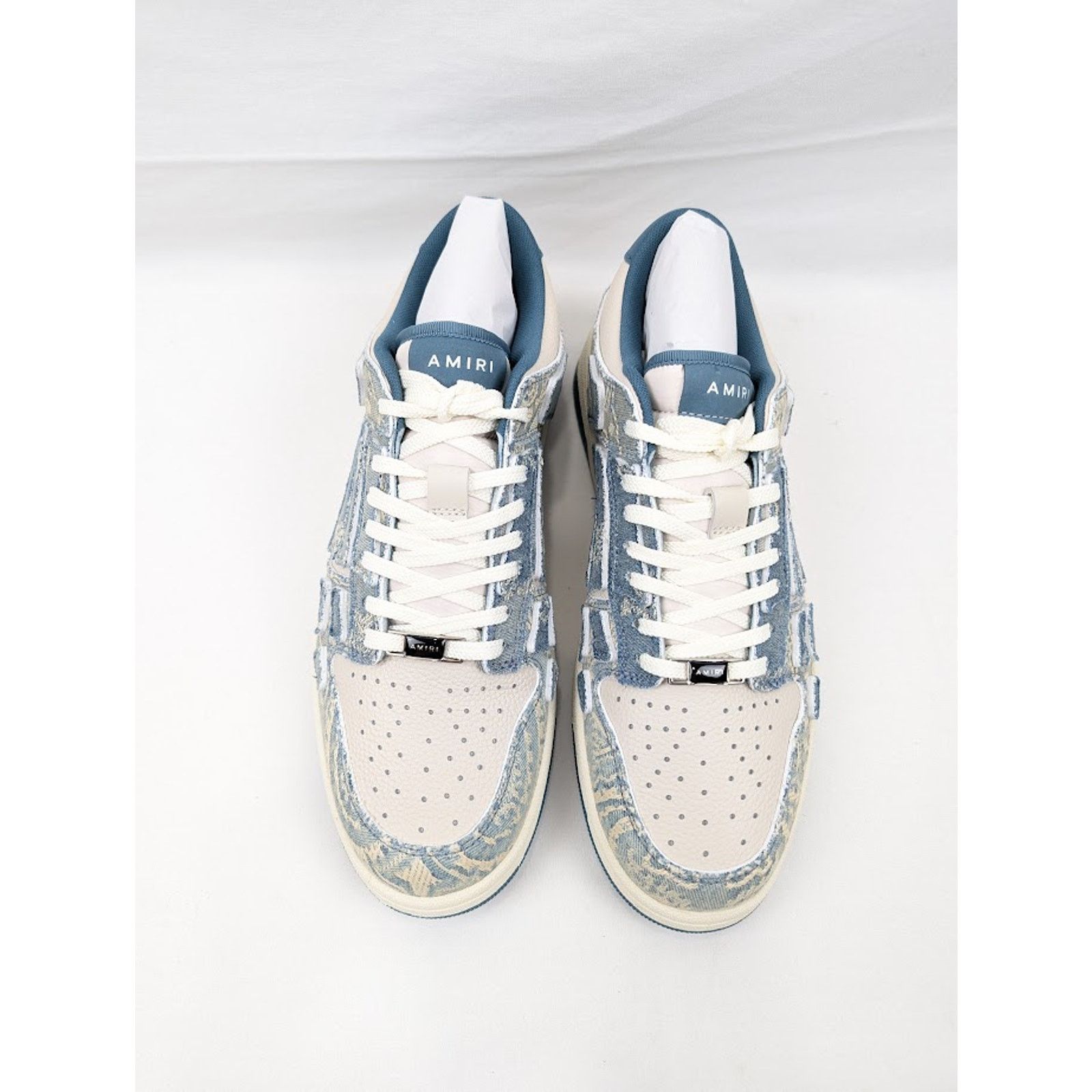 Amiri o1rshd1 Skelton Low-Top Sneakers in Natural/Denim Size US 12 / EU 45 - 16 Thumbnail