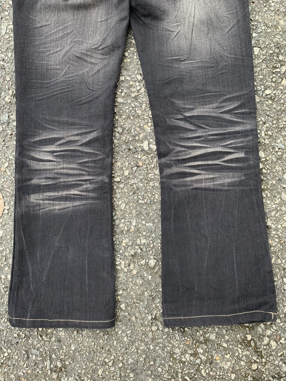 If Six Was Nine FLARE💥 SEMANTIC DESIGN PUNK STYLE MUDMAX DISTRESSED DENIM🎌☠️ Size US 31 - 8 Thumbnail