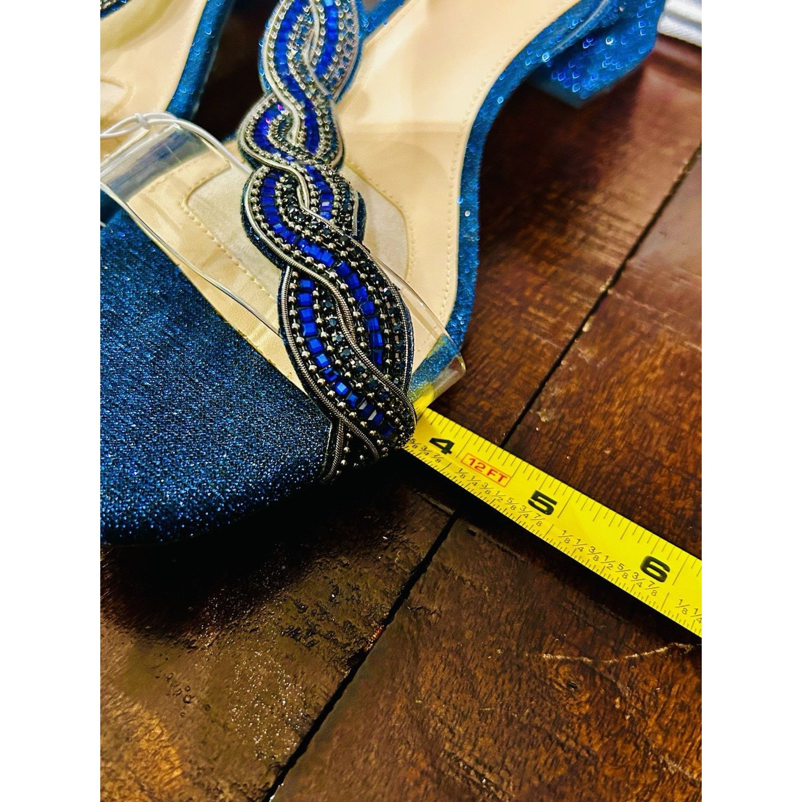 Other Alex Marie Clavia Clear Blue Rhinestone Heel Sandals 10m Size US 10 / IT 40 - 5 Thumbnail