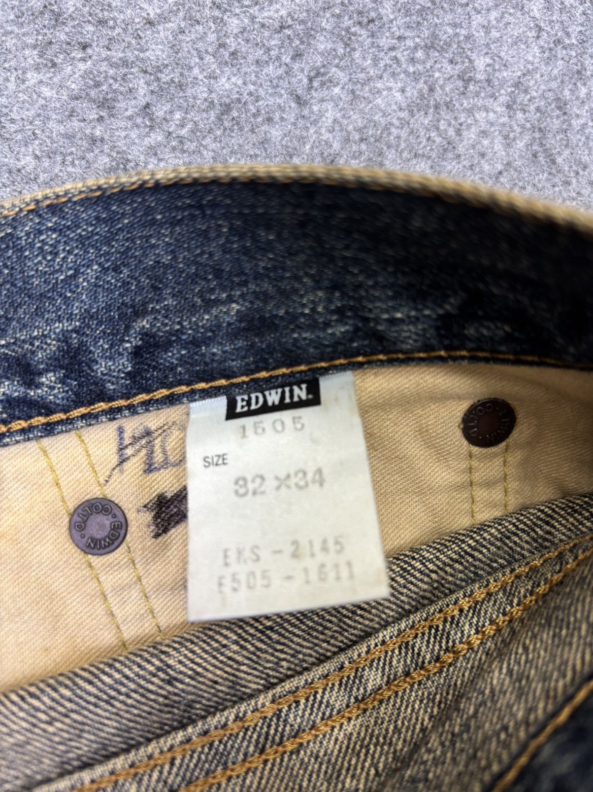 Edwin 💥Wide Selvedge💥Edwin 505z Mudwash DSelvedge Denim F913 Size US 33 - 14 Thumbnail