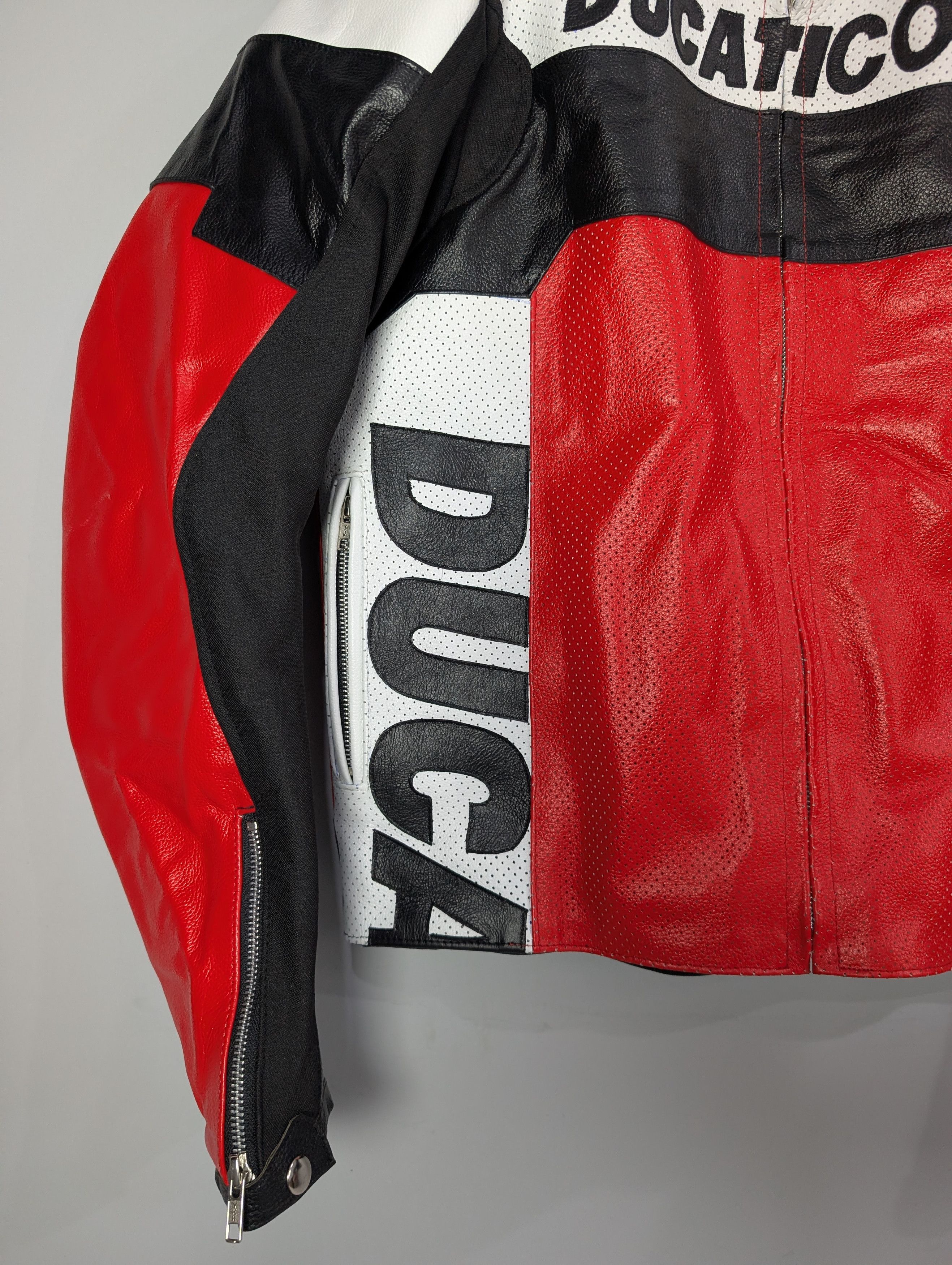 Vintage 🔥Ducati Corse🔥 Motorcycle Racing Real Leather Jacket Size L / US 10 / IT 46 - 4 Thumbnail