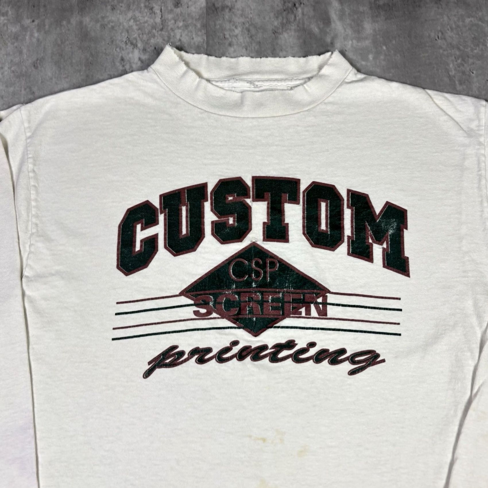 Vintage VINTAGE Custom Screen Printing Promo Art T Shirt Long Sleeve Adult Medium 90s White Nike? Size US M / EU 48-50 / 2 - 5 Thumbnail