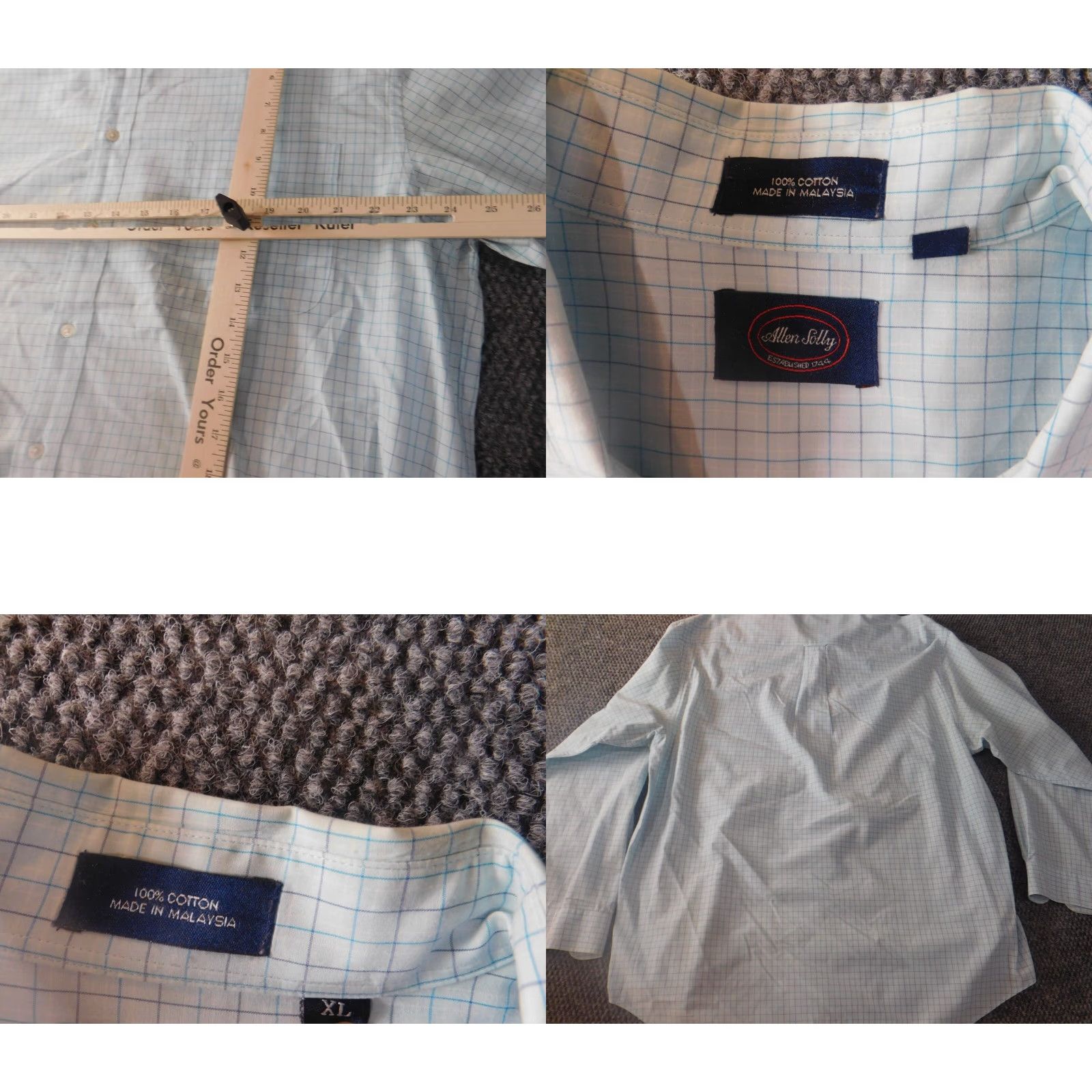 Vintage Allen Solly Shirt Mens Button-Down XL Blue Striped Knit Cotton Silk Regular Pocketed Beach Modern Casual Holiday Shirt Size US XL / EU 56 / 4 - 8 Thumbnail