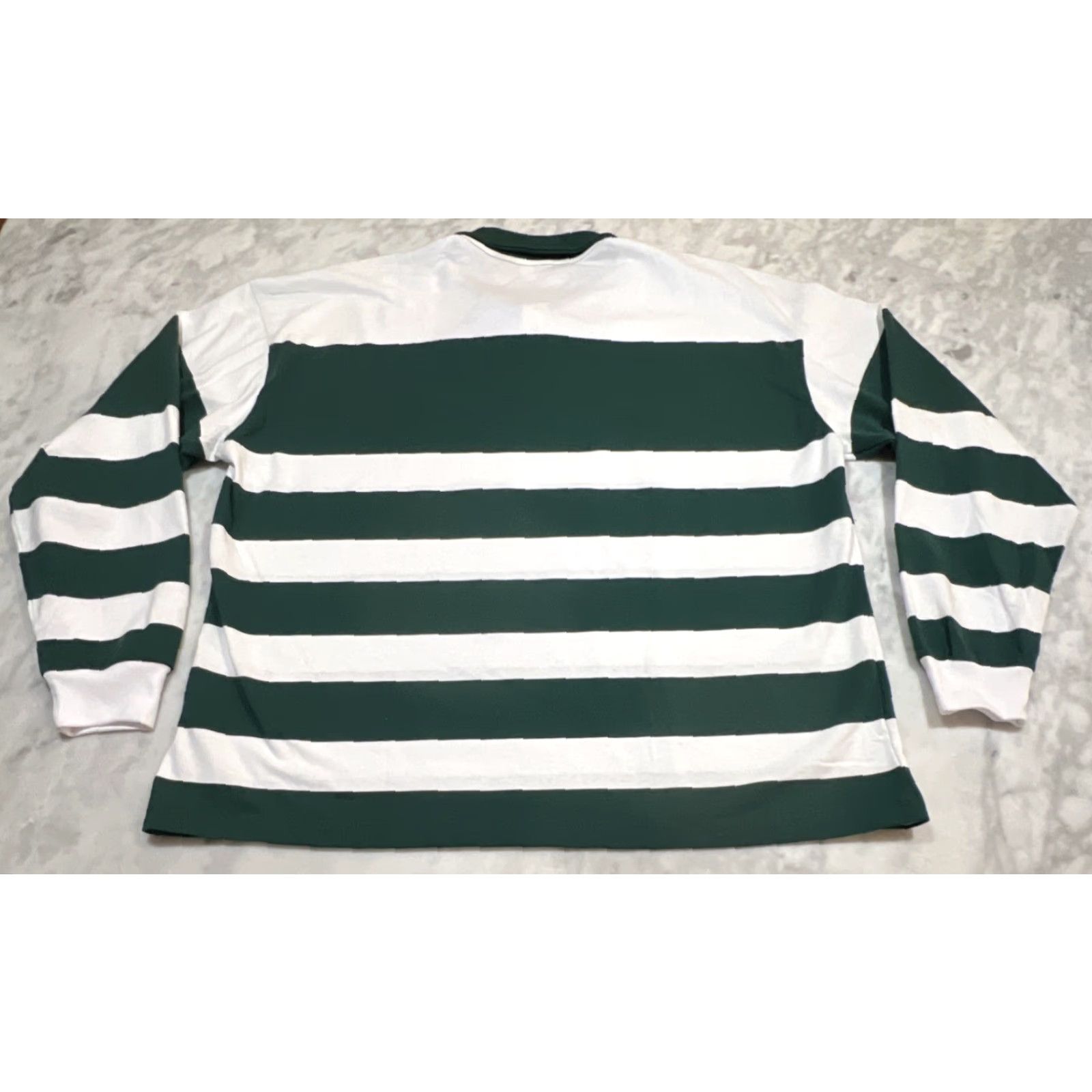 Vintage GM Chevrolet Polo Rugby Shirt Men Large Long Sleeve Green White Striped NWT Size US L / EU 52-54 / 3 - 5 Thumbnail
