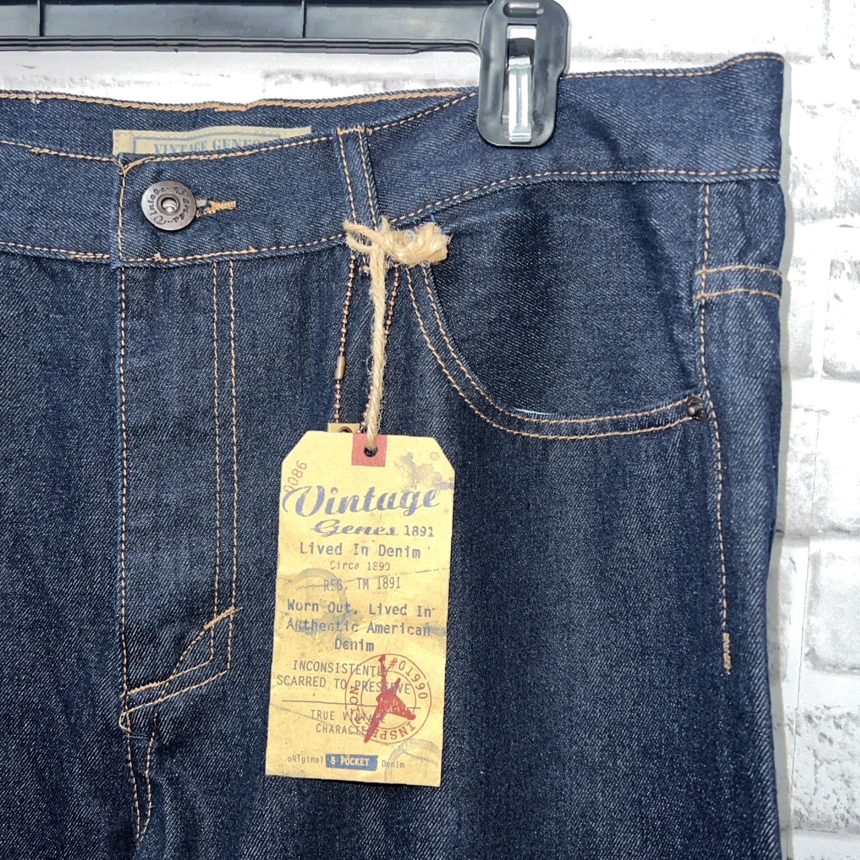 Vintage VINTAGE Genes Jeans Mens 36x32 Blue Straight NWT Vintage Genes Jeans Mens 36x32 Blue Straight NWT Size US 36 / EU 52 - 2 Thumbnail