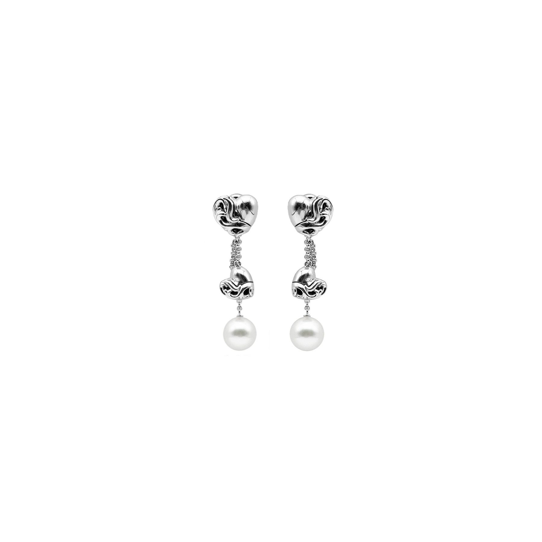 Chrome Hearts Chrome Hearts Mikimoto White Gold Hearts Pearl Earring Drop Size ONE SIZE - 1 Thumbnail