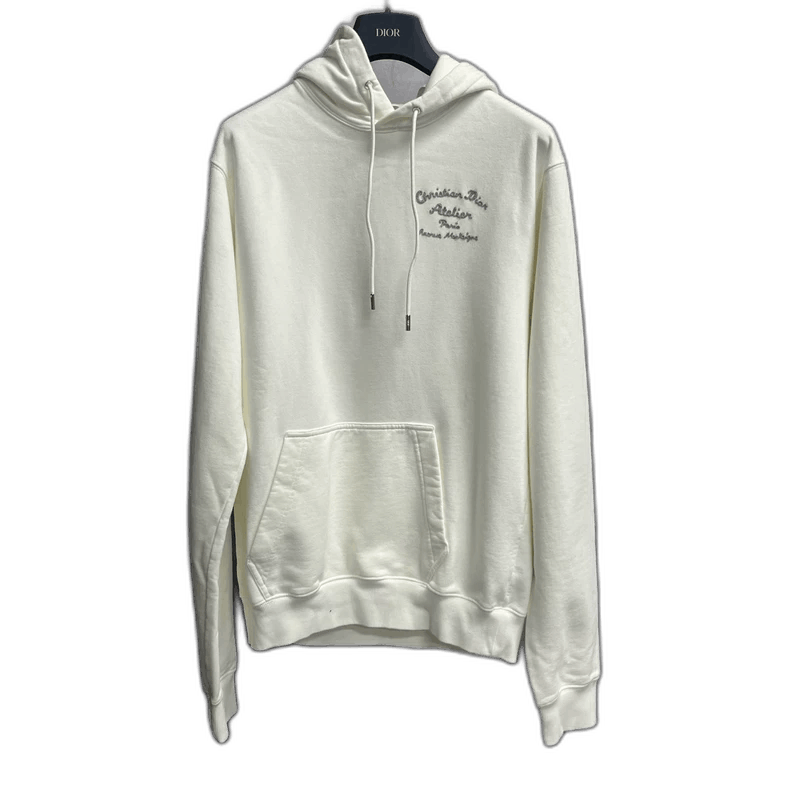 Dior Dior White Logo Embroidered Hoodie Sweatshirt Size US M / EU 48-50 / 2 - 1 Thumbnail