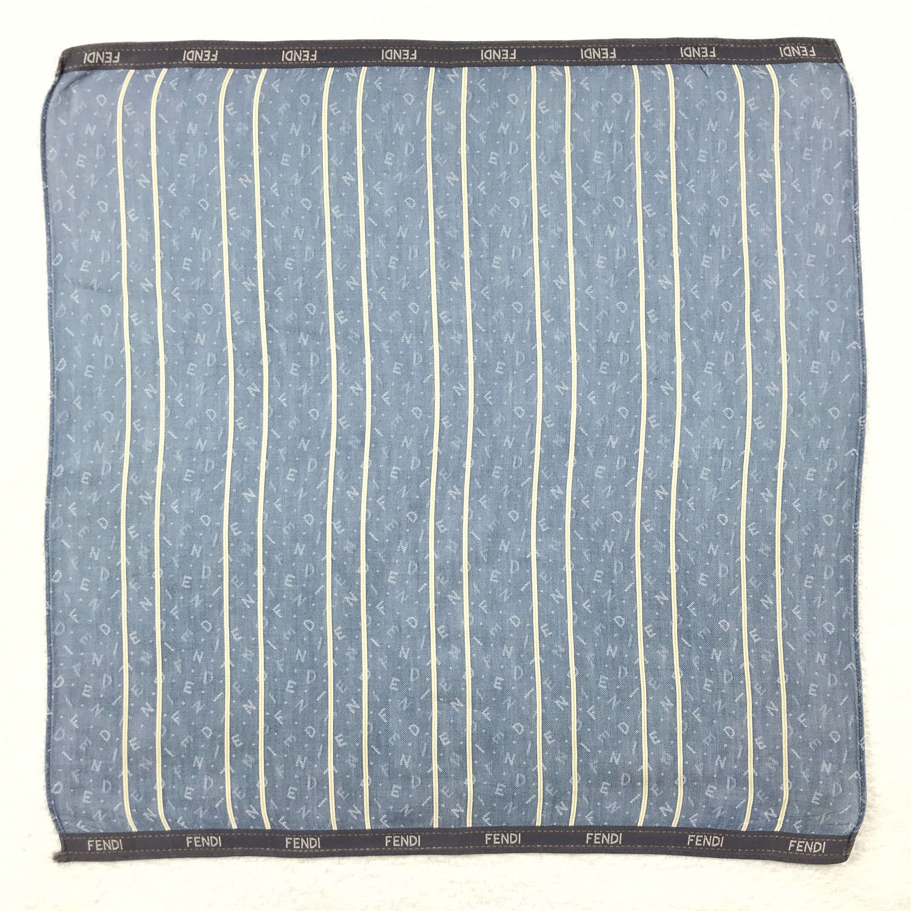 Designer × Vintage Fendi Embroidery Monogram Bandana Neckerchief Handkerchief Size ONE SIZE - 1 Thumbnail