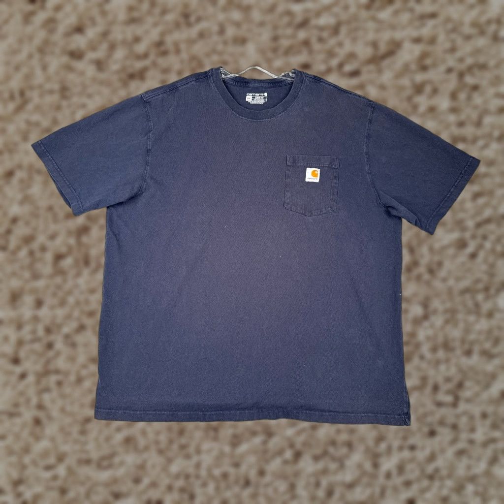 Carhartt Carhartt Shirt Mens 2XL Blue Short Sleeve Crew Pocket Cotton Workwear T-Shirt Mens Size US XXL / EU 58 / 5 - 1 Thumbnail