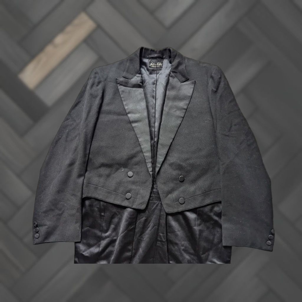 Vintage dated 1907 vintage TUXEDO tails jacket 34R victorian ANTIQUE custom bespoke Size 34R - 1 Thumbnail
