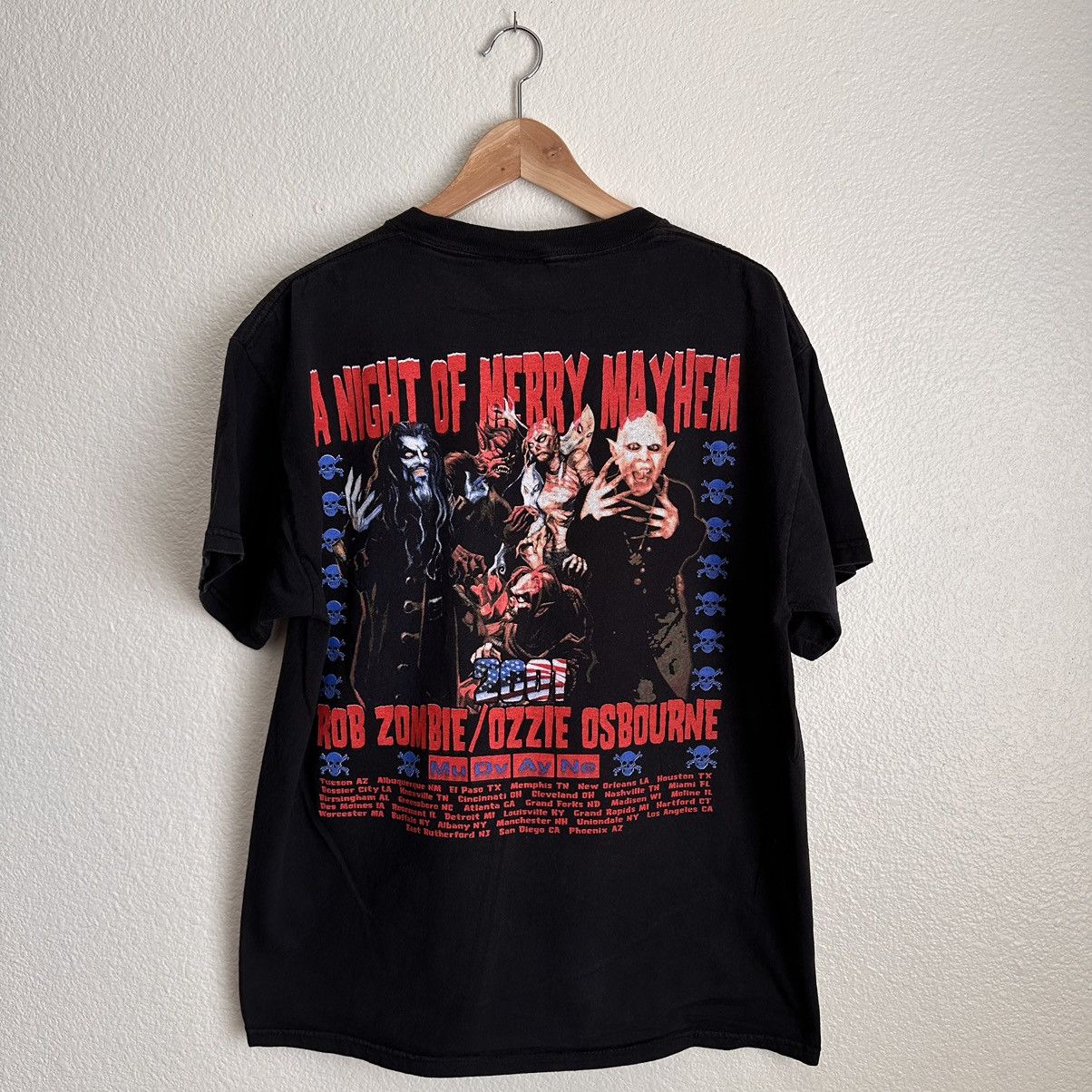 Vintage 2001 Ozzy Osbourne Rob Zombie shirt size Large L