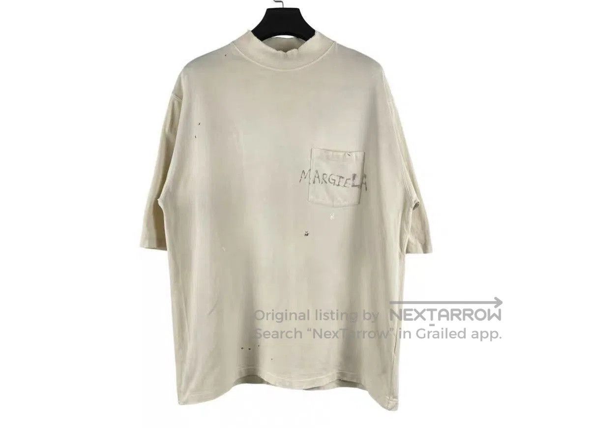 Maison Margiela Beige Distressed Short Sleeve Shirt. Size US L / EU 52-54 / 3 - 1 Thumbnail