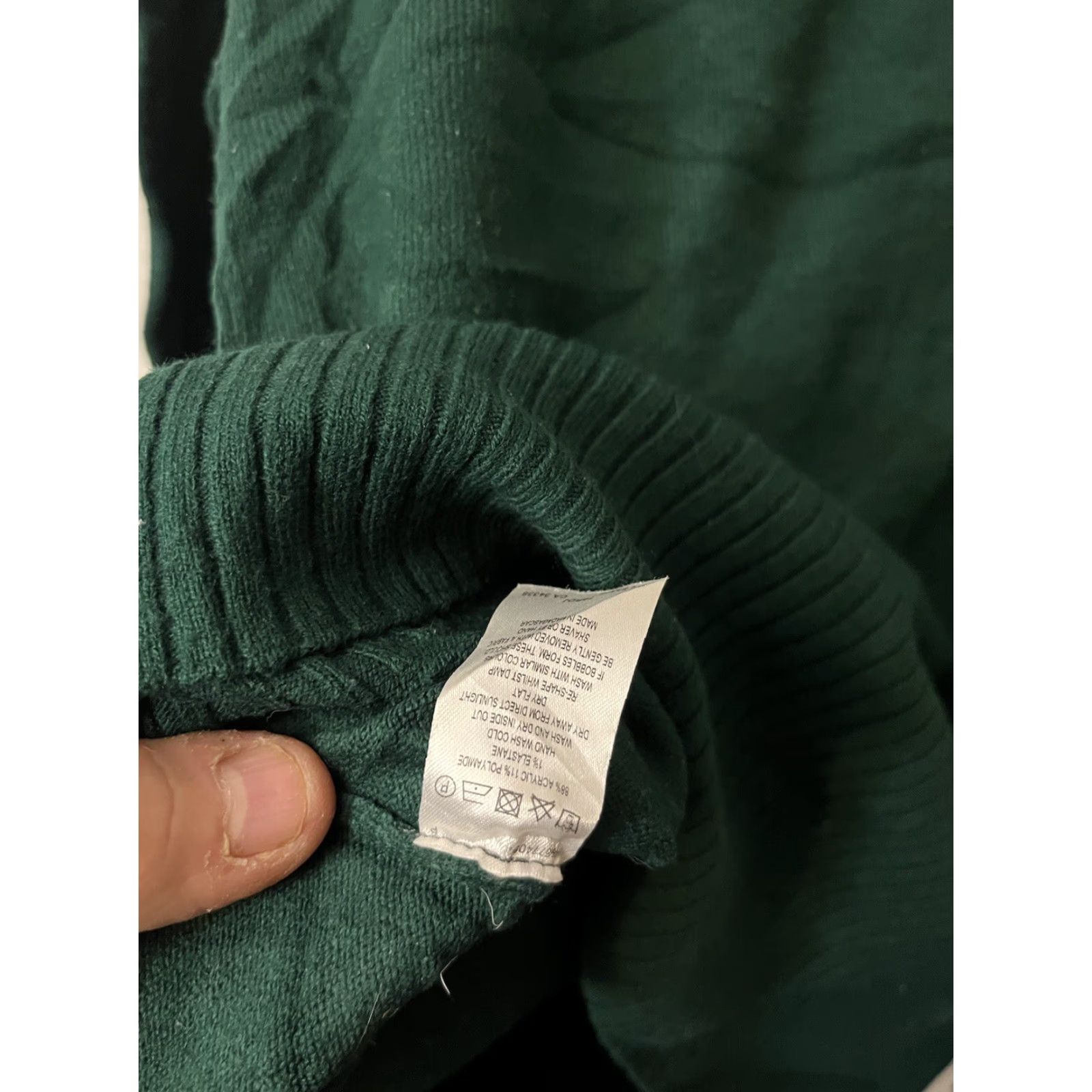 French Connection French Connection Turtleneck Neck Sweater Acrylic Blend Green Size Medium Women Pullover Roll Neck All Seasons Lightweight Winter Casual Size M / US 6-8 / IT 42-44 - 4 Thumbnail