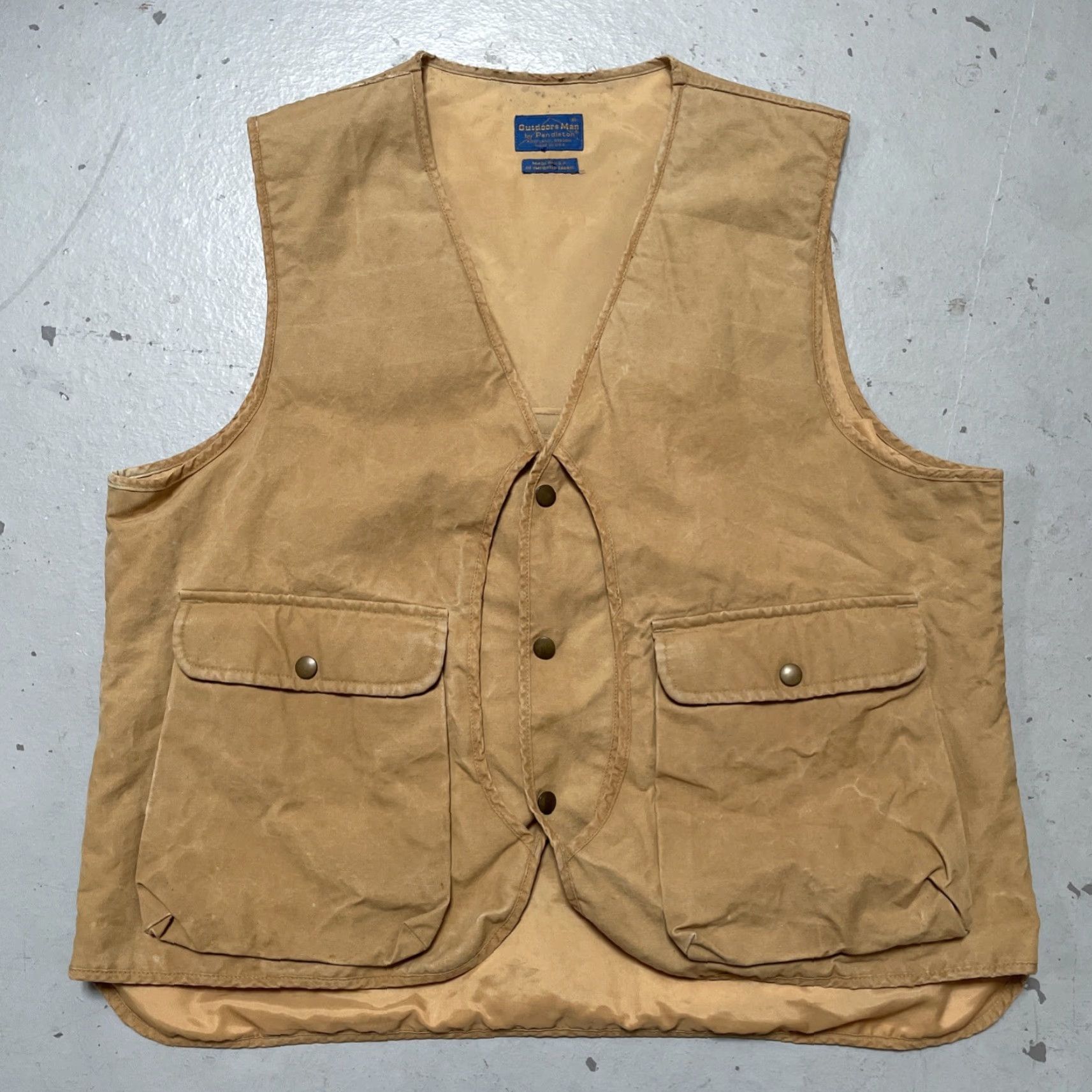 Pendleton VINTAGE Pendleton Vest Men XL Canvas Outdoor Hunting Half Moon Work USA Tan Size US XL / EU 56 / 4 - 2 Thumbnail