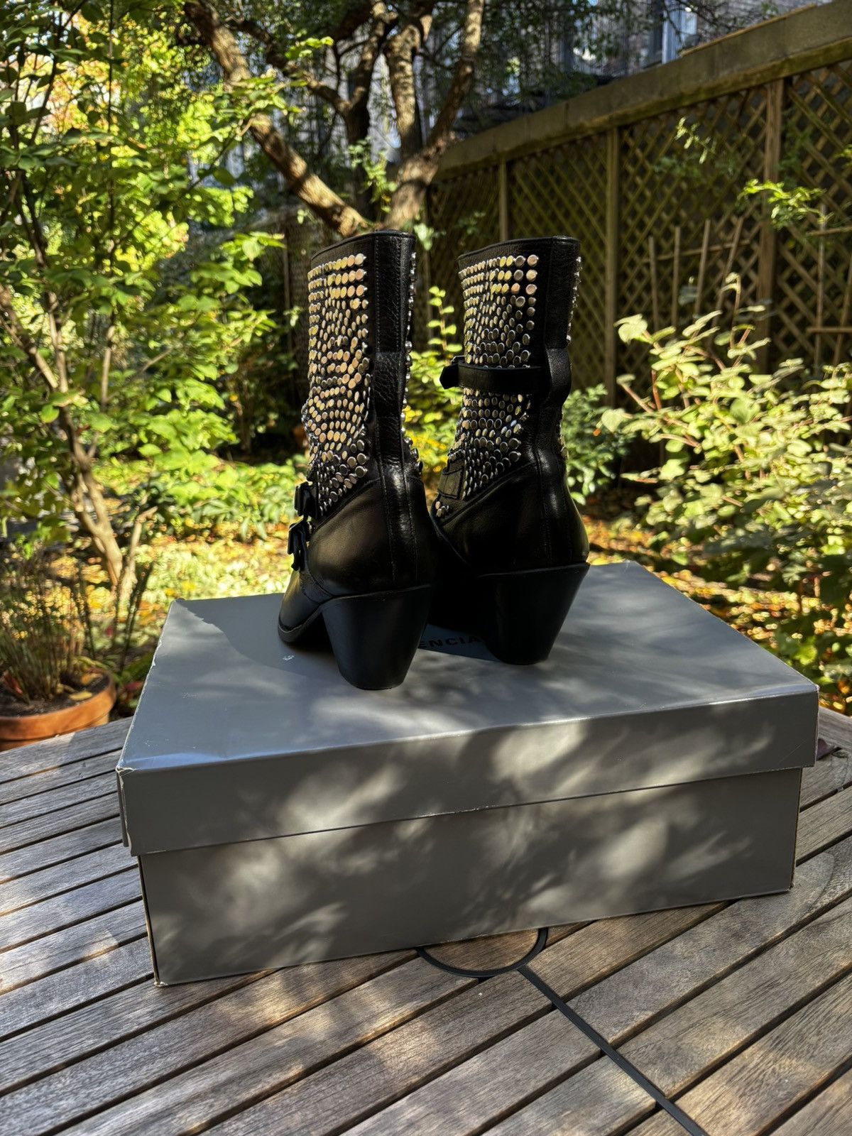 Celine SS19 Hedi Slimane Celine Studded Western Boots Size US 7 / EU 40 - 4 Thumbnail
