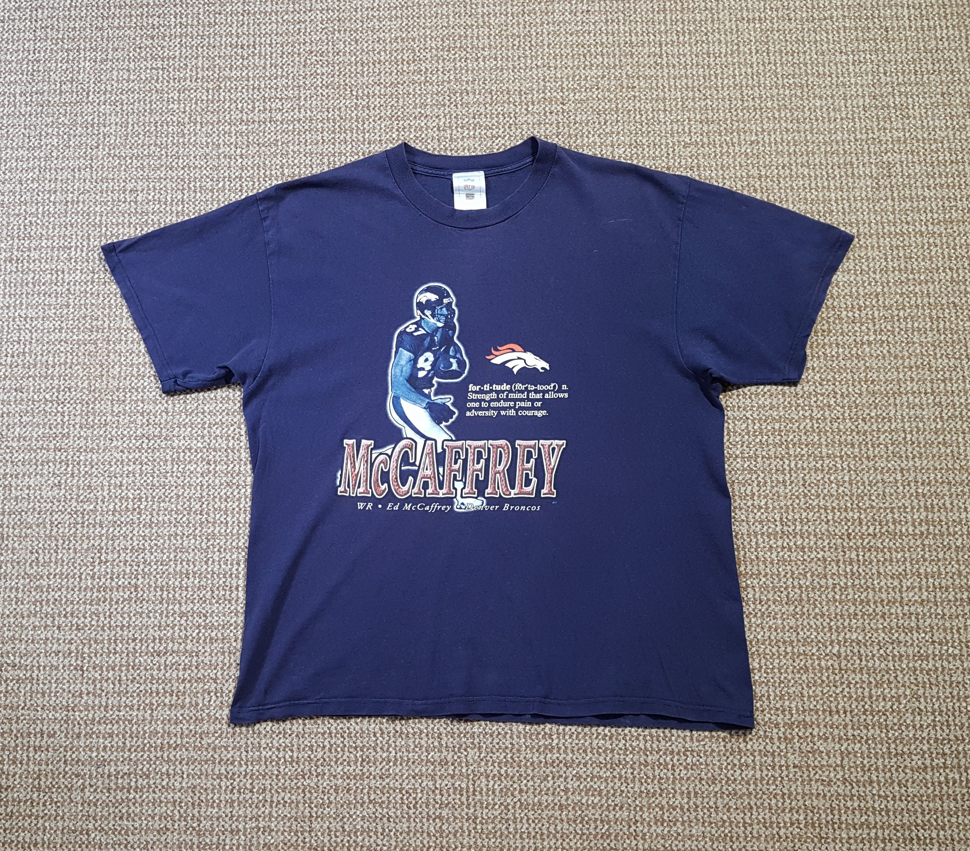 NFL NFL Vintage Ed McCaffrey Denver Broncos Fortitude T Shirt XL Size US XL / EU 56 / 4 - 11 Thumbnail
