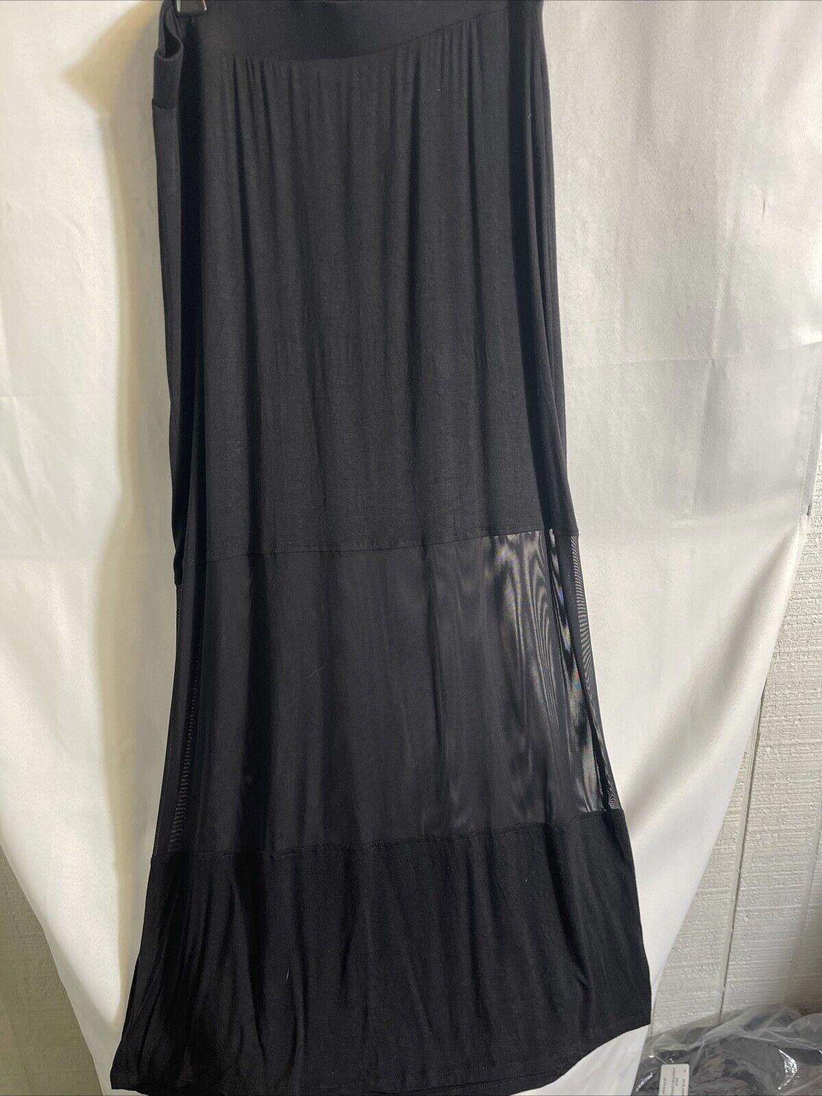 Studio Seven SKIRT - Seven 7 - SIZE L Maxi / Long - Black/sheer Size 36" / US 14 / IT 50 - 2 Thumbnail