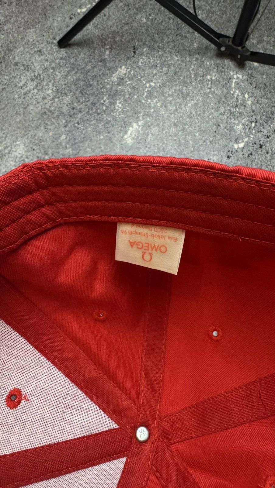 Omega × Vintage OMEGA CAP RED/WHITE EMBROIDERED ADJUSTAB Size ONE SIZE - 7 Thumbnail