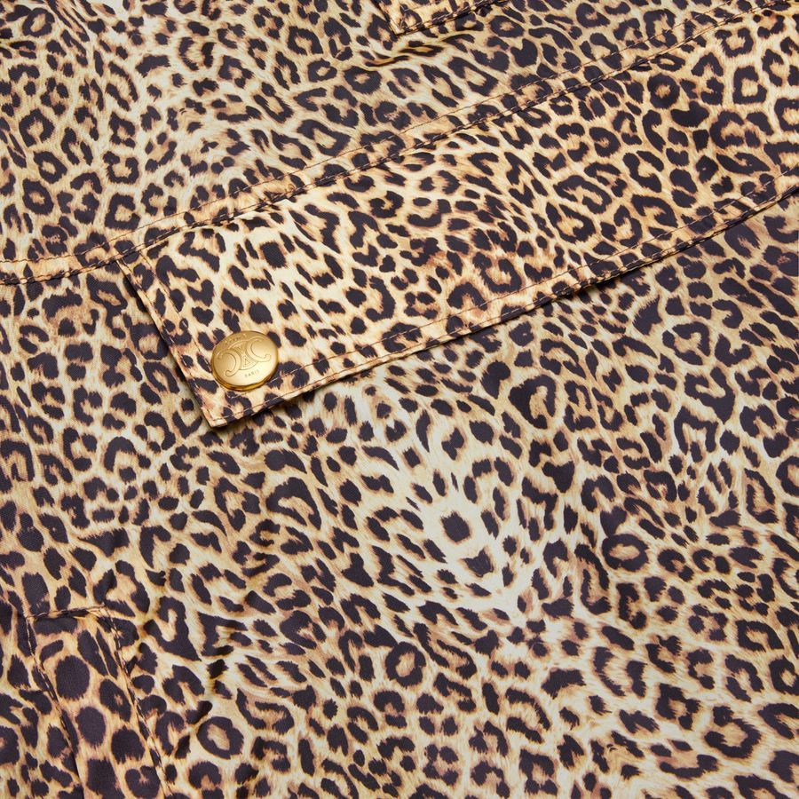 Celine o1loc1c1124 Windbreaker In Nylon in Leopard Size L / US 10 / IT 46 - 4 Thumbnail