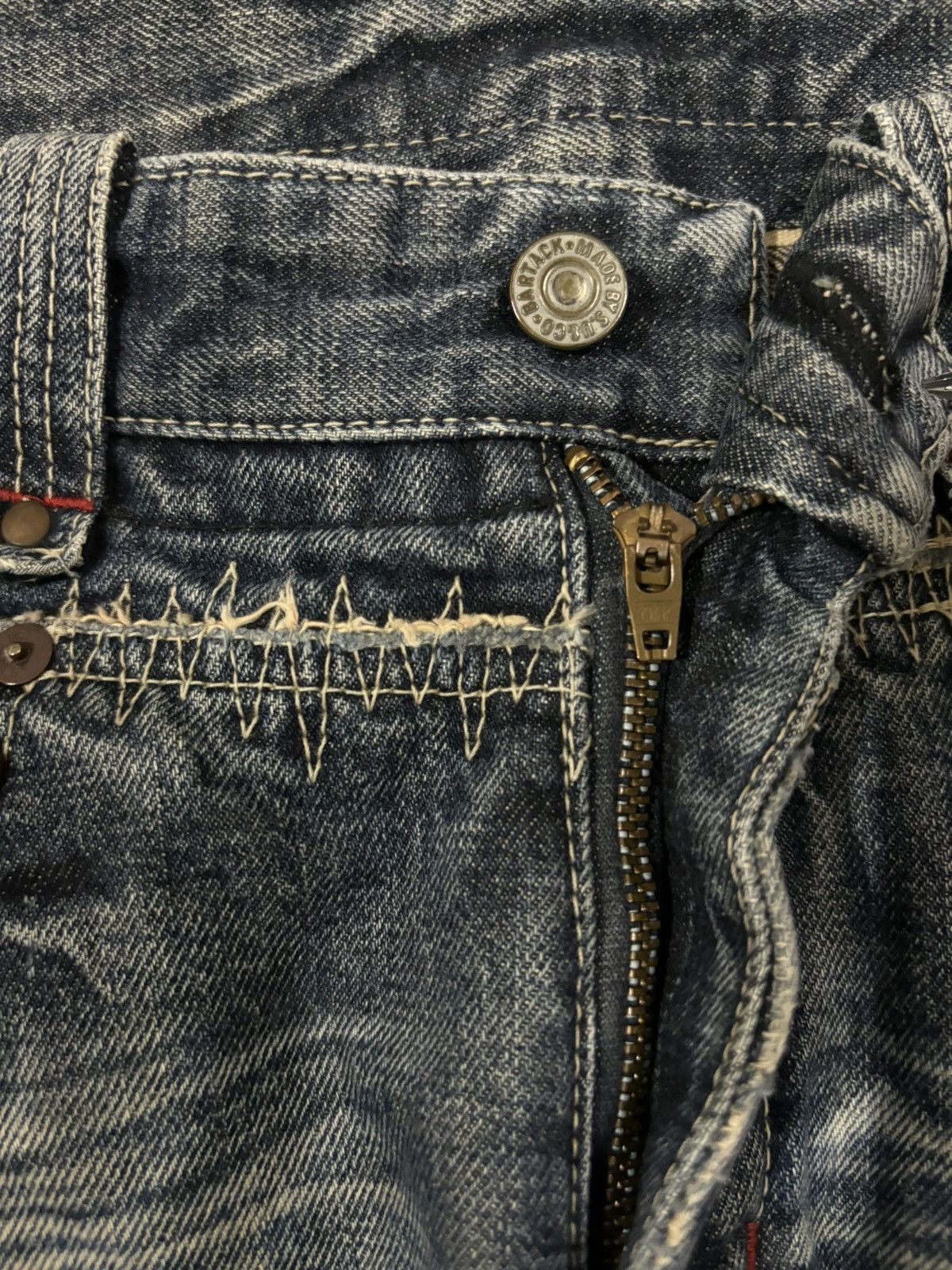 Hysteric Glamour Vintage Japanese Brand Bartack Studded Distressed Punk Jeans Size US 32 / EU 48 - 5 Thumbnail
