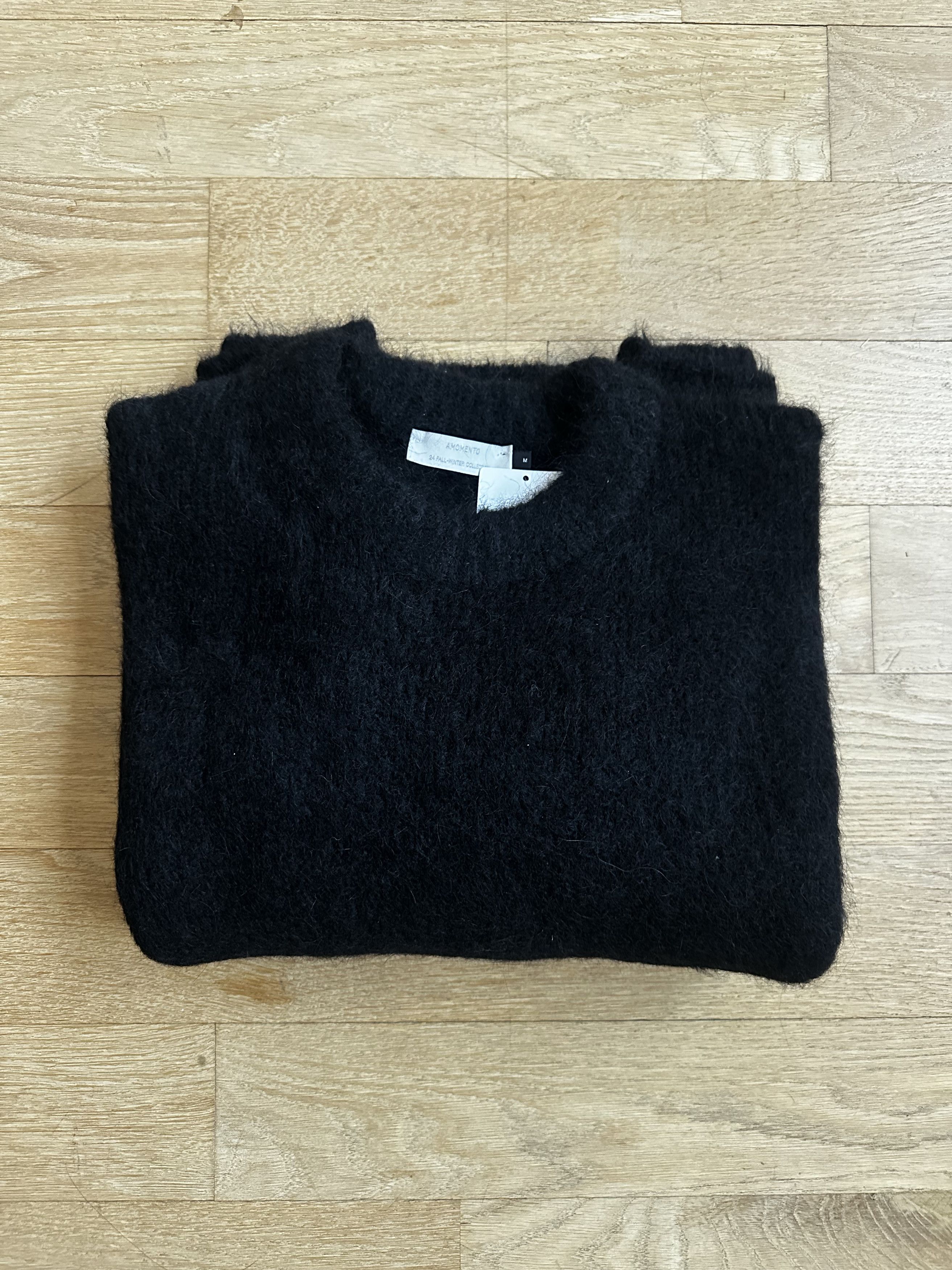 AMOMENTO Black Alpaca Round Neck Sweater Size US M / EU 48-50 / 2 - 5 Thumbnail