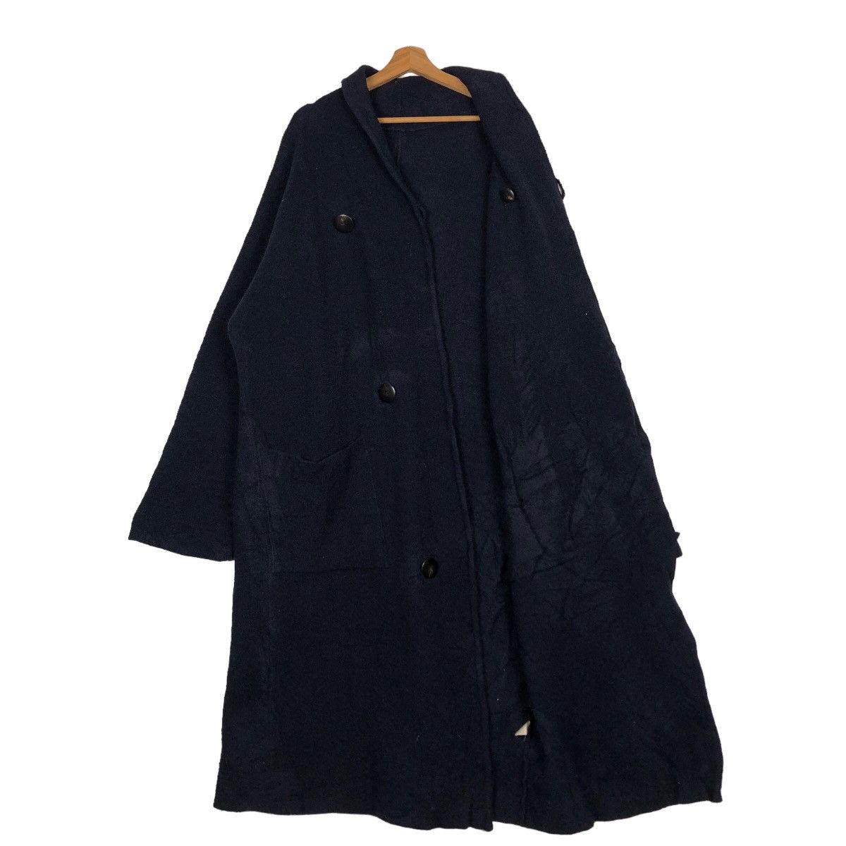 Issey Miyake 🔥Rich Black - Long Fly Coats Jacket Jungmen Japan Size US L / EU 52-54 / 3 - 10 Thumbnail