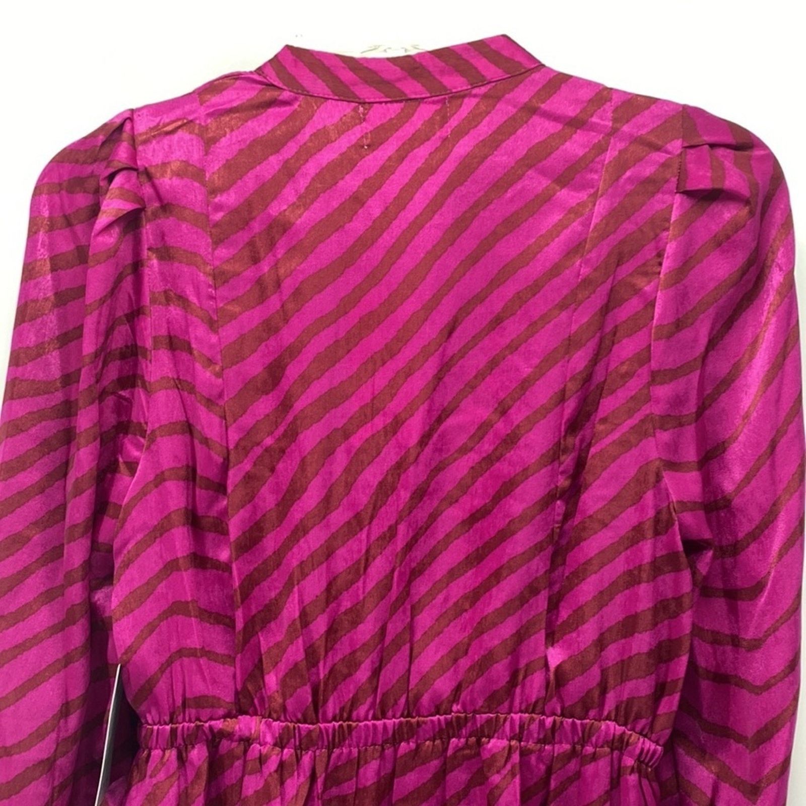 Other Melloday pink brown animal print faux wrap puff sleeve dress Size S / US 4 / IT 40 - 8 Thumbnail