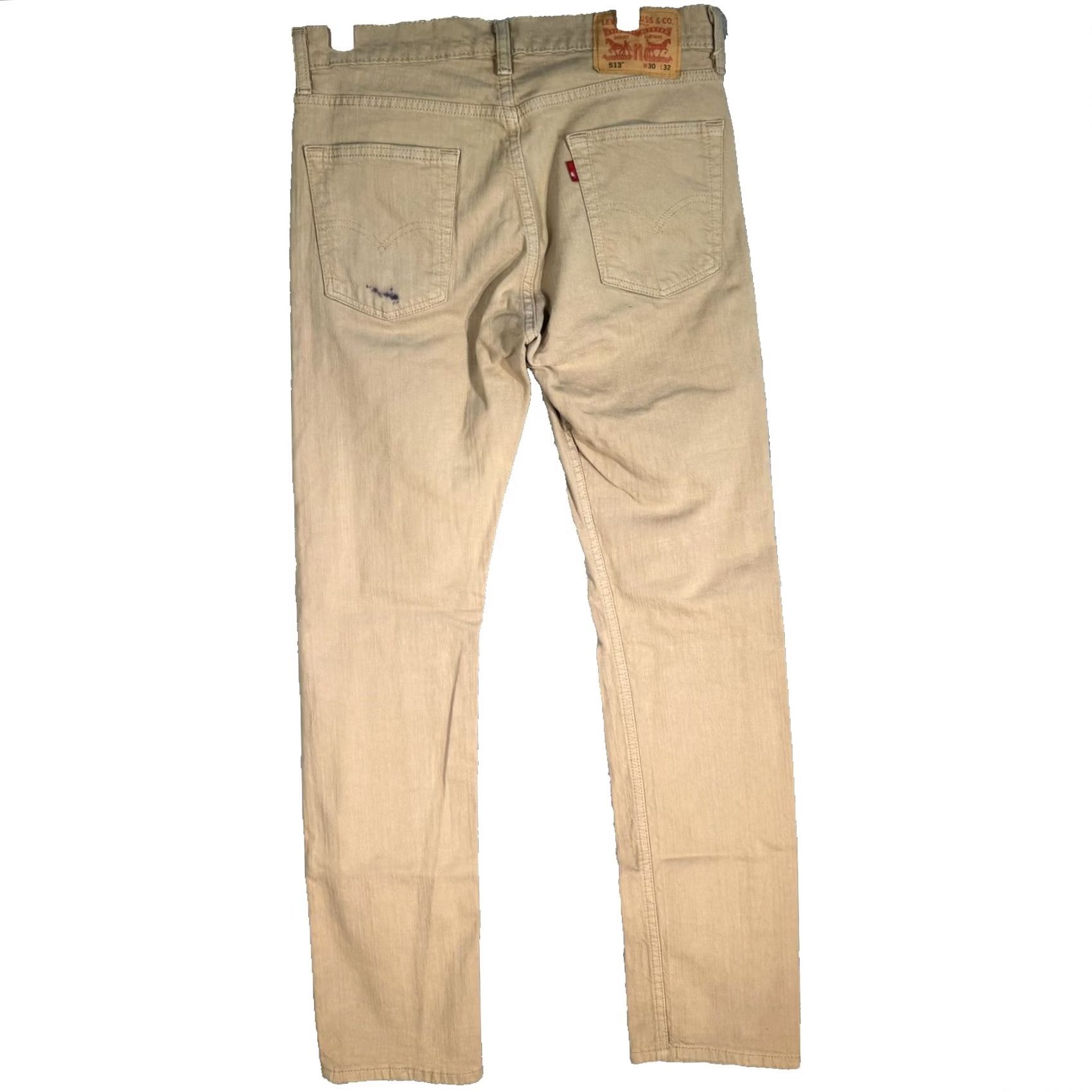 Levi's VINTAGE Levis 513 Jeans Mens 30x32 Khaki Slim Straight Stretch Denim Beige Zip Fly Size US 30 / EU 46 - 2 Thumbnail