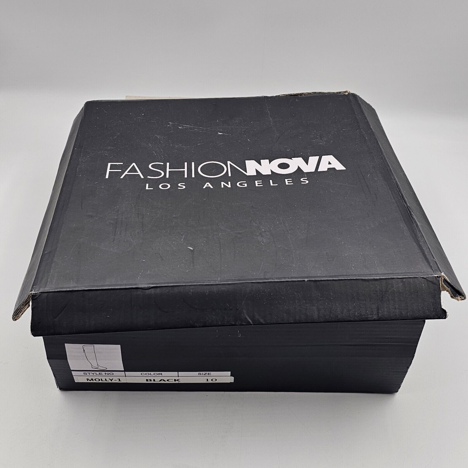 Fashion Nova Fashion Nova Molly Heeled Thigh High Boots Shoes Side Zip Bl Size US 10 / IT 40 - 14 Thumbnail