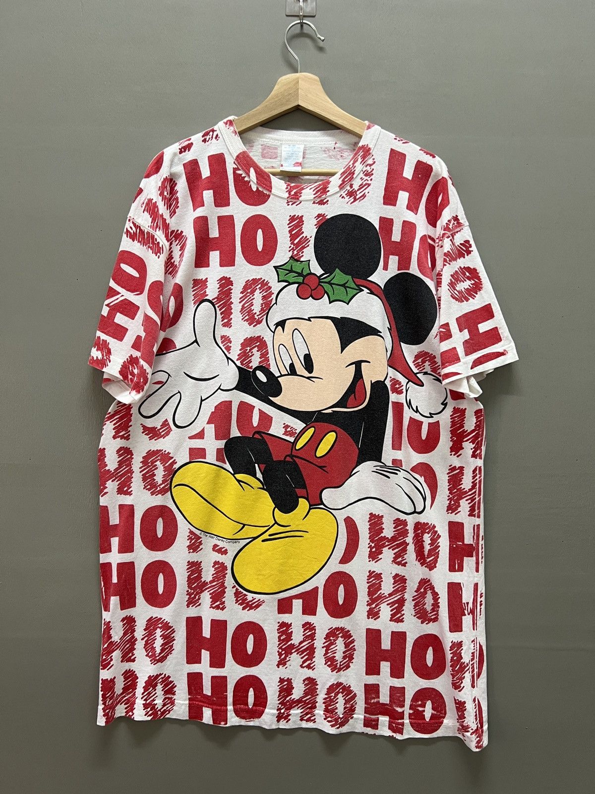 Vintage 90s Mickey Christmas Fullprint Tees
