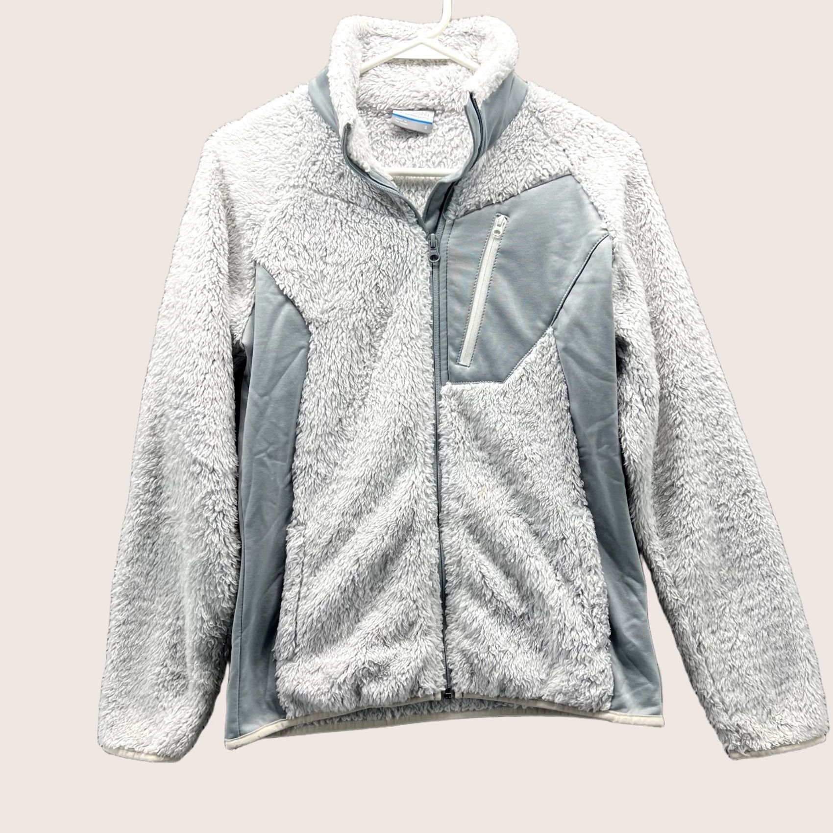 Vintage Columbia Jacket Womens Small Gray Fuzzy Sherpa Softshell Full Zip Winter Size S / US 4 / IT 40 - 1 Thumbnail