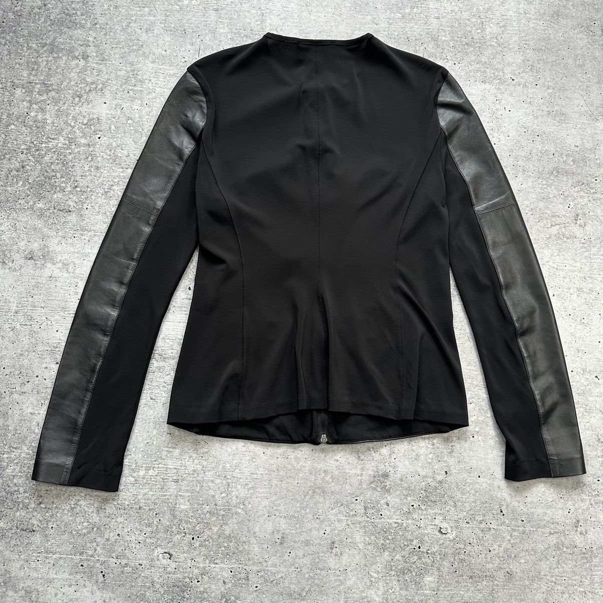 Vintage S Max Mara Leather Soft Combination Viscose Jacket Size L / US 10 / IT 46 - 19 Thumbnail