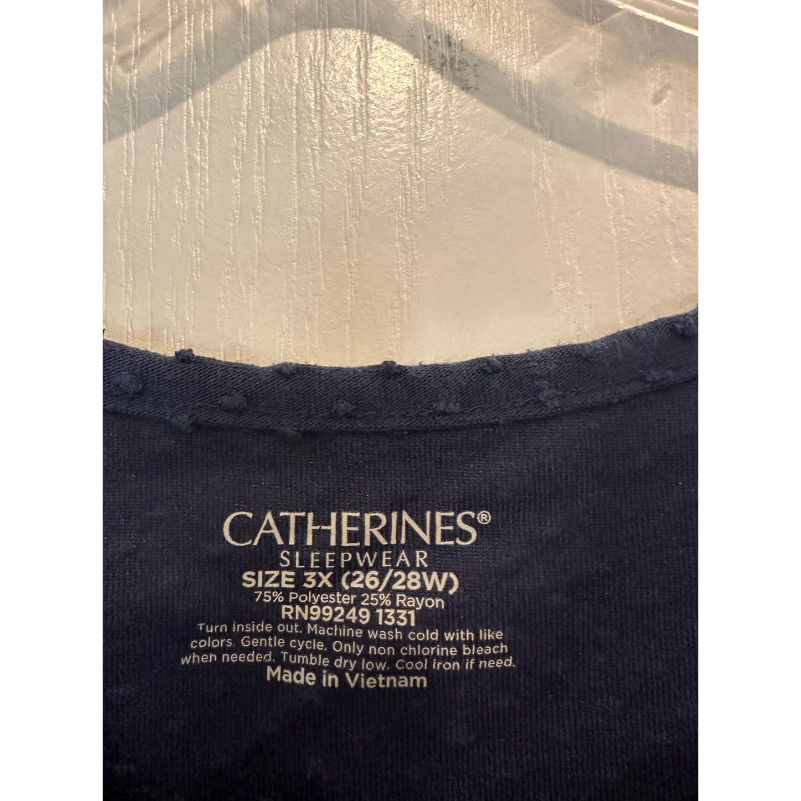 Vintage Catherine’s Sleepwear Nightgown Women Navy Blue 3X Plus Size 26/28W Gown Women Men’s? Size ONE SIZE - 2 Thumbnail