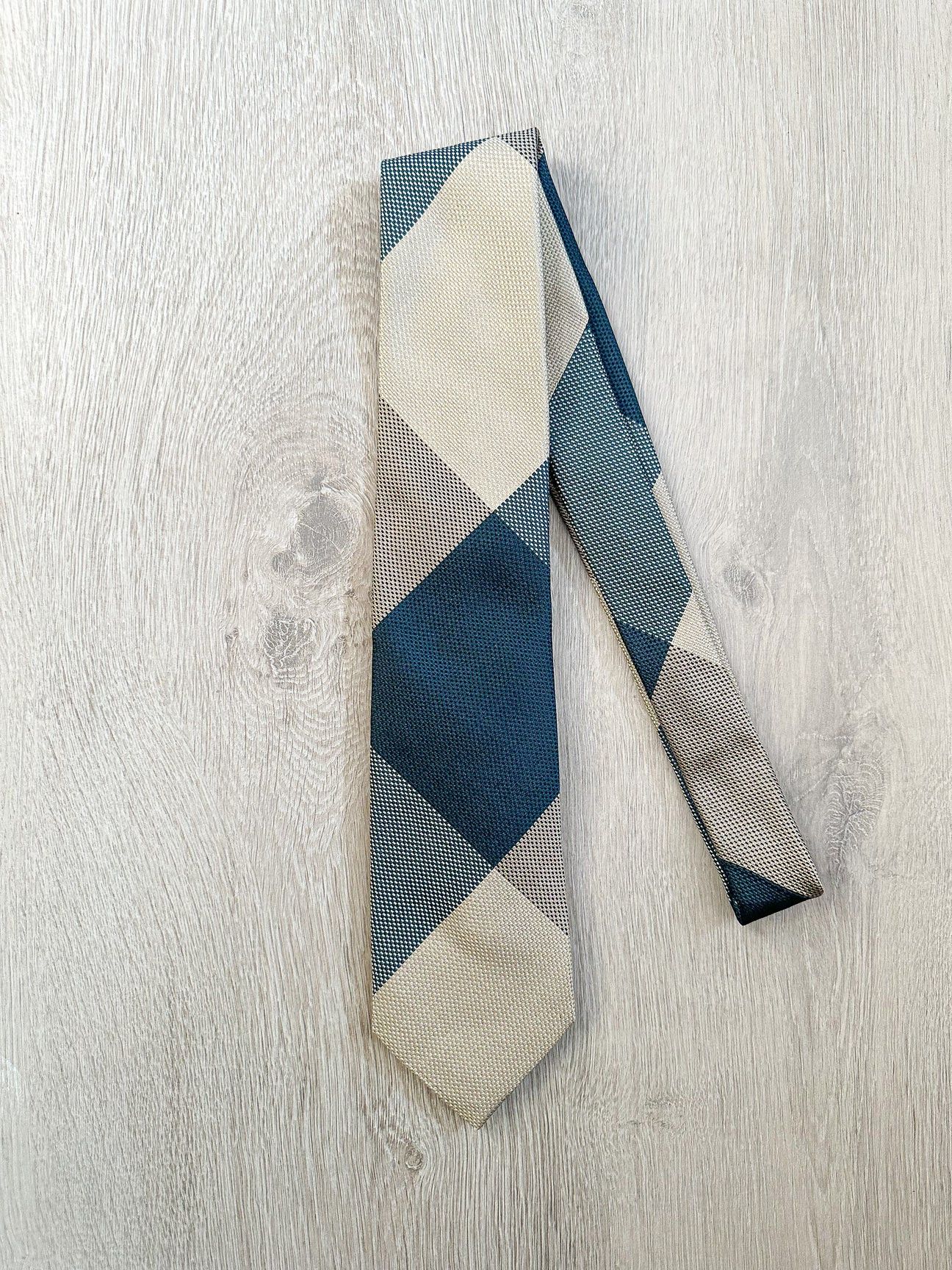 Drake's Drake's Michael J. Drake Grenadine Silk Teal Grey Tie Size ONE SIZE - 1 Thumbnail