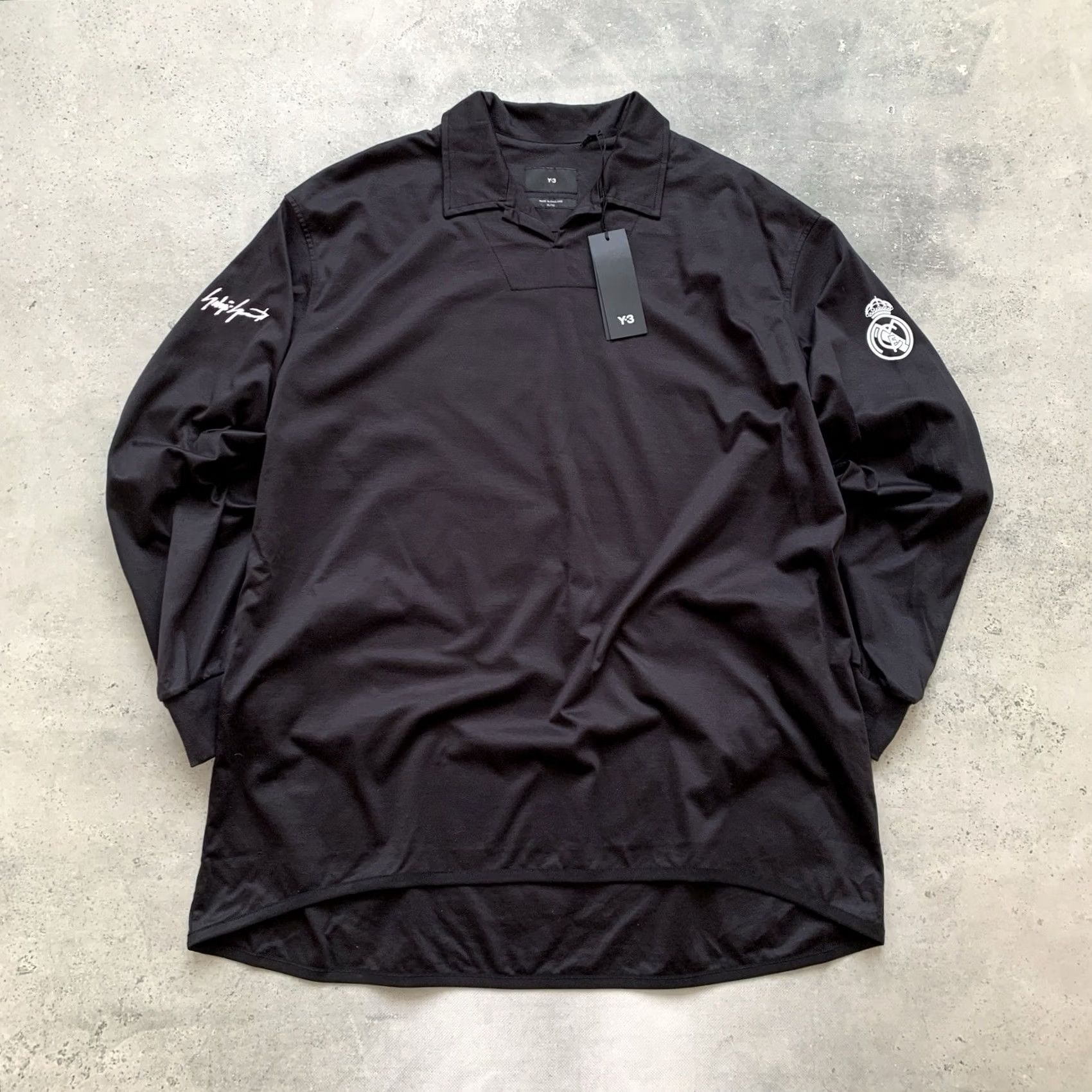 Yohji Yamamoto Yohji Yamamoto Y-3 Real Madrid Long Sleeve Polo T Shirt Black M Adult Mens Size US M / EU 48-50 / 2 - 3 Thumbnail