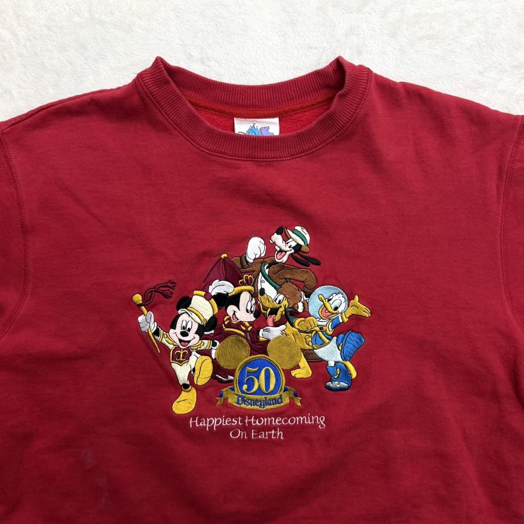 Vintage VINTAGE Disneyland Resort Sweatshirt Mens Large Red 50th Fleece Homecoming Size L / US 10 / IT 46 - 2 Thumbnail