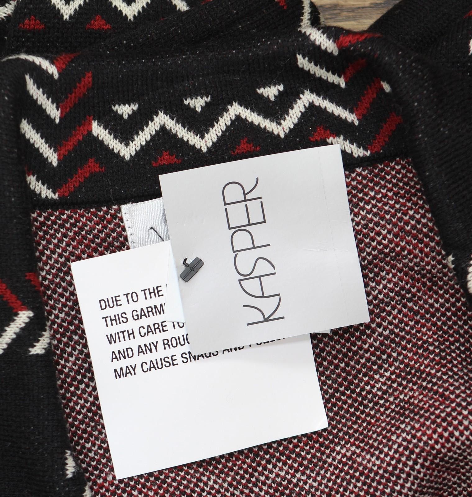 Other Nwt Kasper Faux Button Open Front Coatigan Black Multi Xl Size XL / US 12-14 / IT 48-50 - 3 Thumbnail